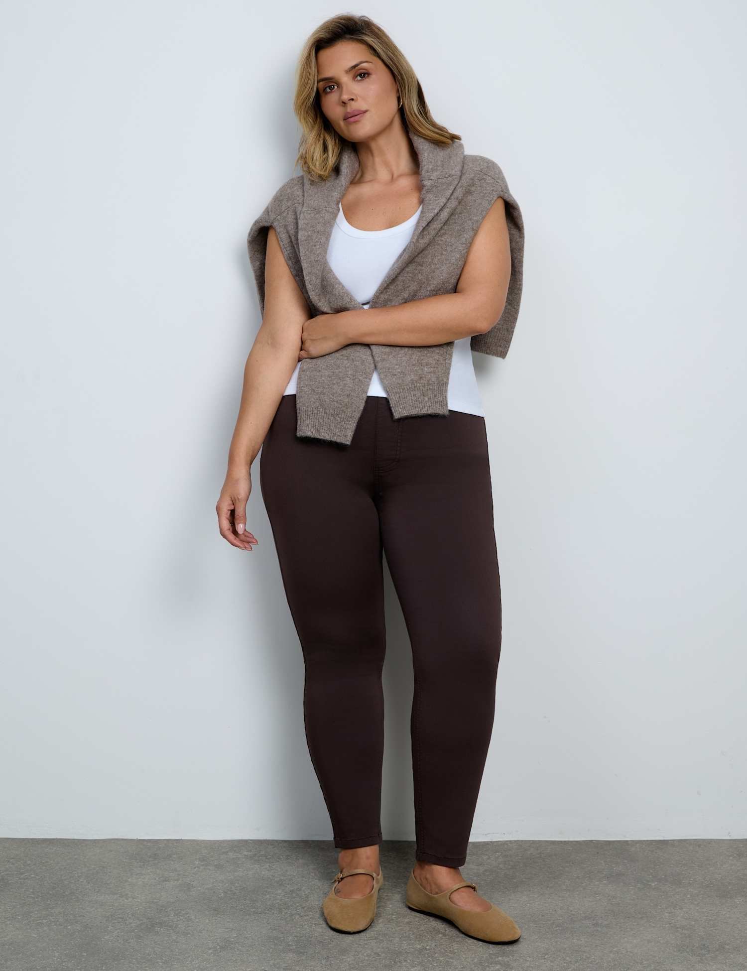 Live Unlimited London Cotton Rich Jeggings Chocolate