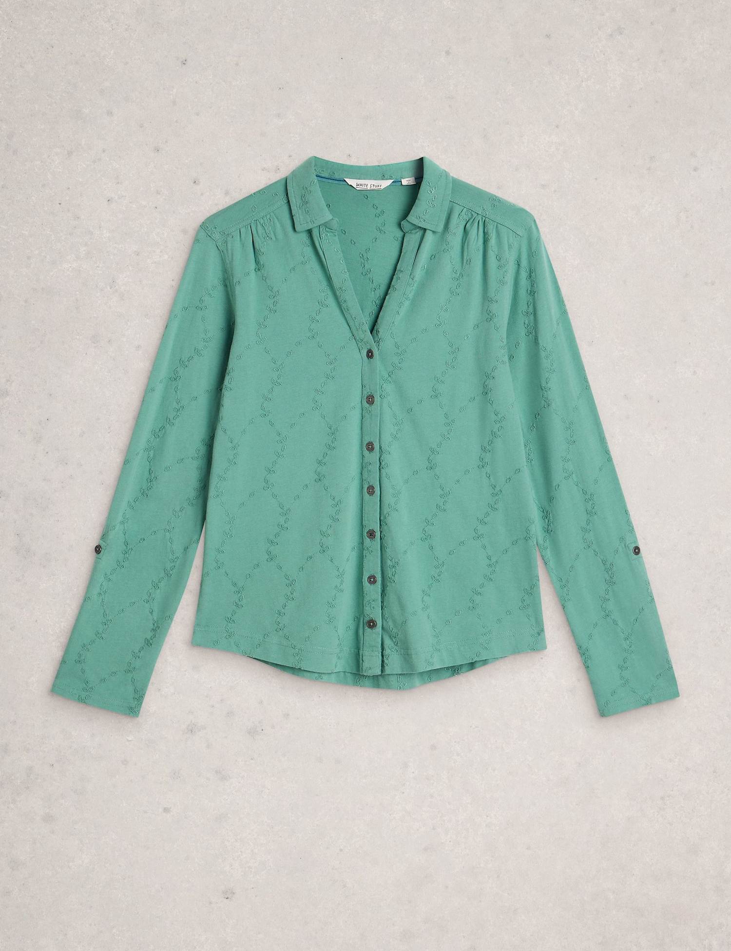 White Stuff Corduroy Collared Maxi Shirt Dress Teal