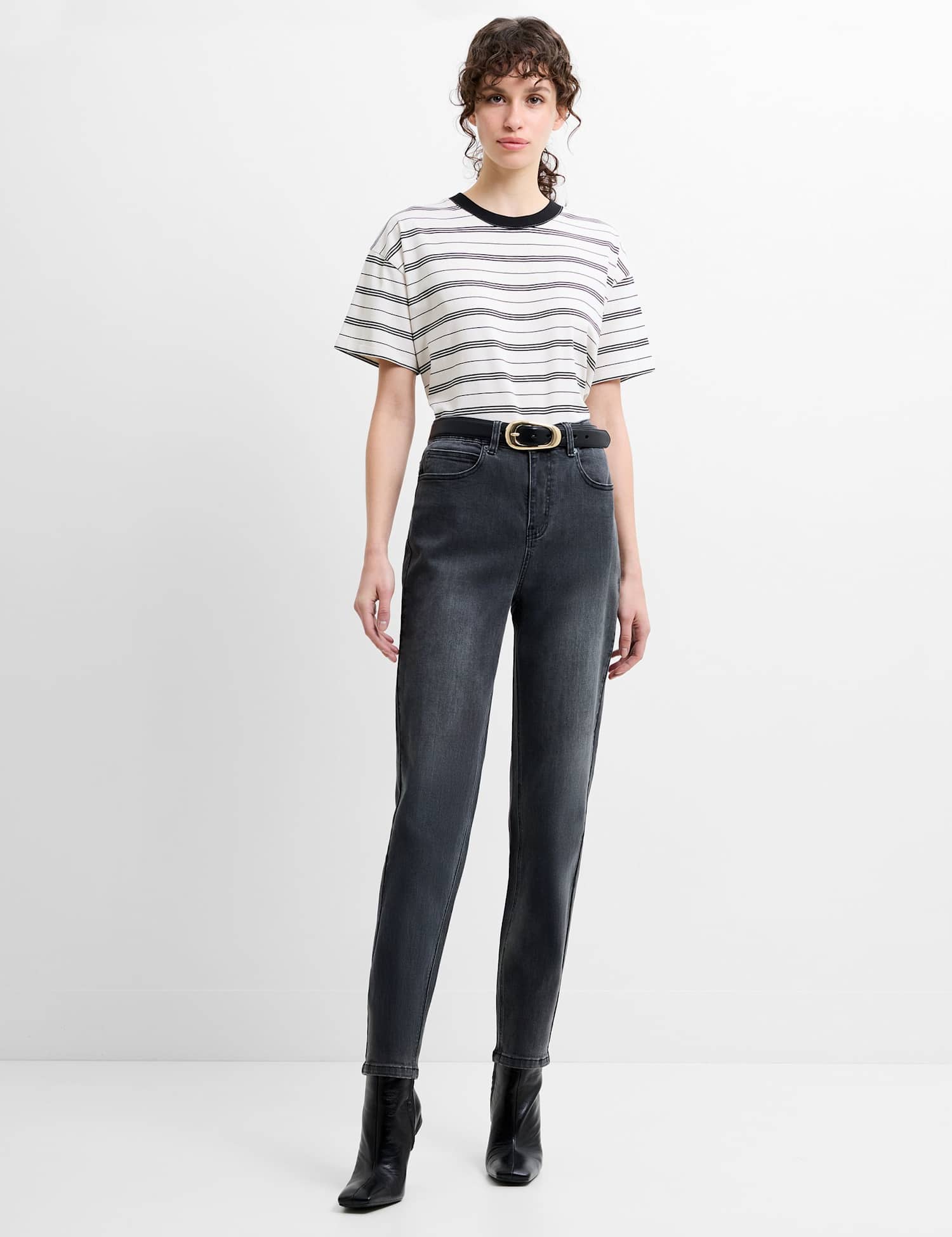 French Connection High Waisted Slim Fit Jeans Grey