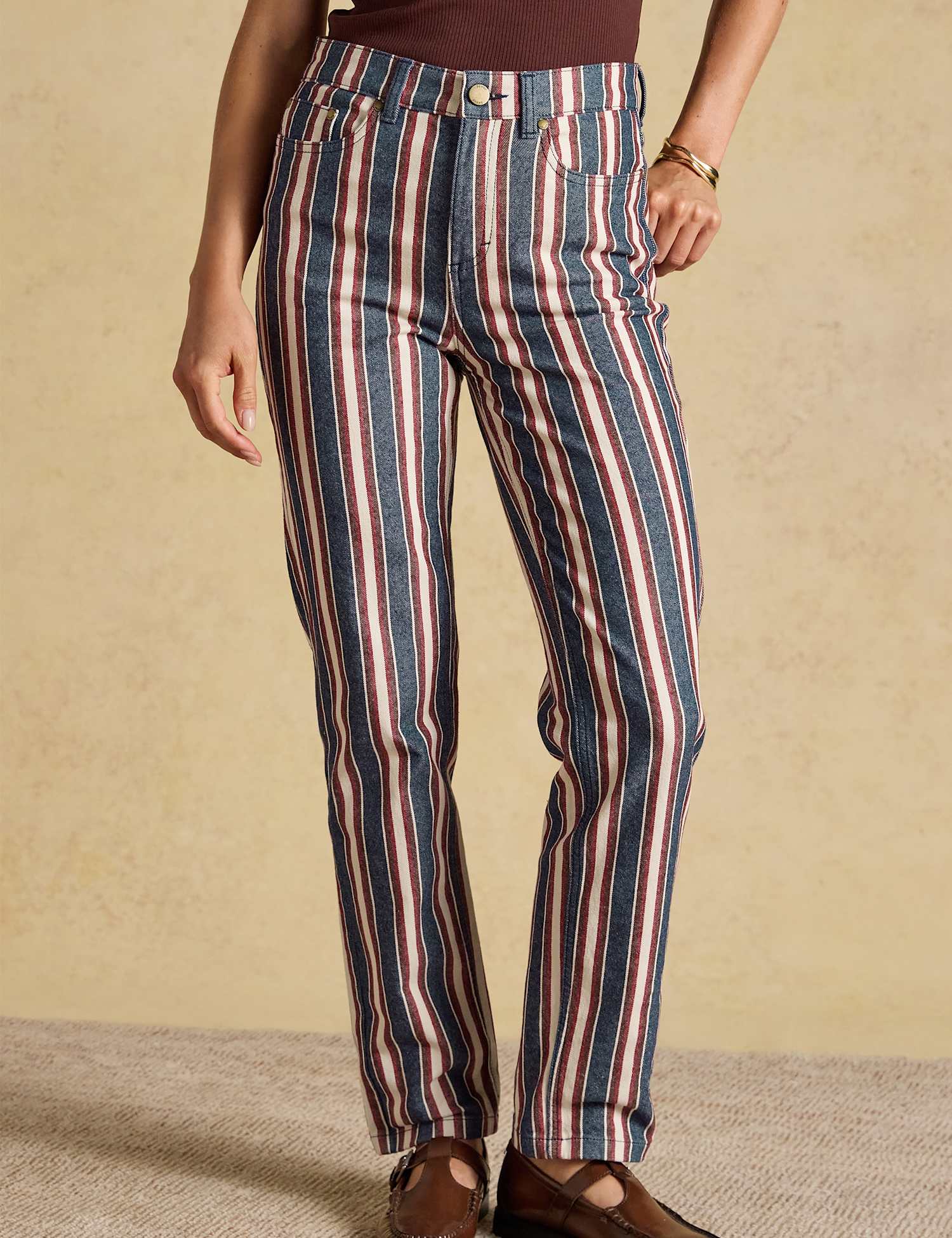 Joules Mid Rise Slim Straight Leg Jeans Navy Mix