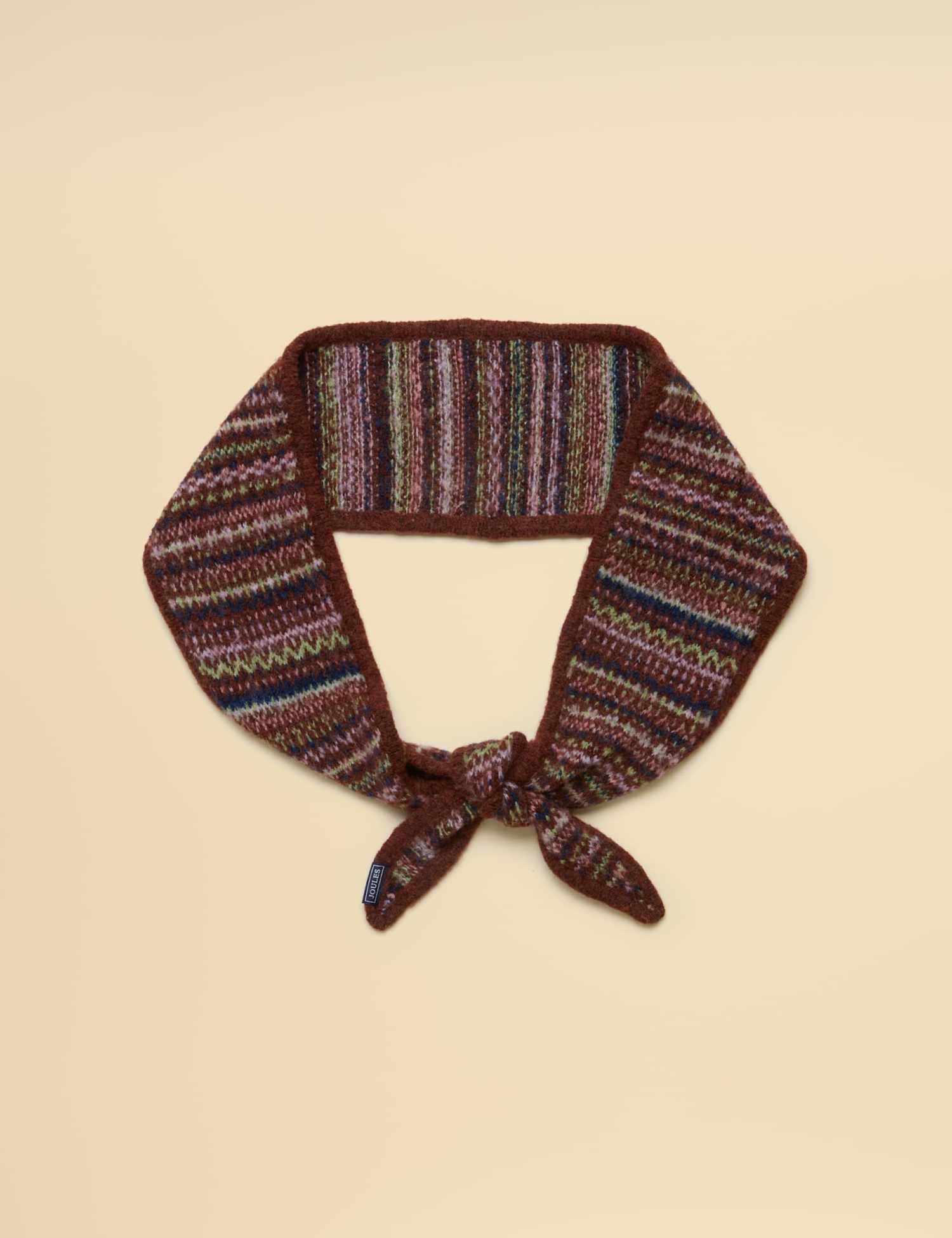 Joules Knitted Fairisle Neckerchief Brown Mix