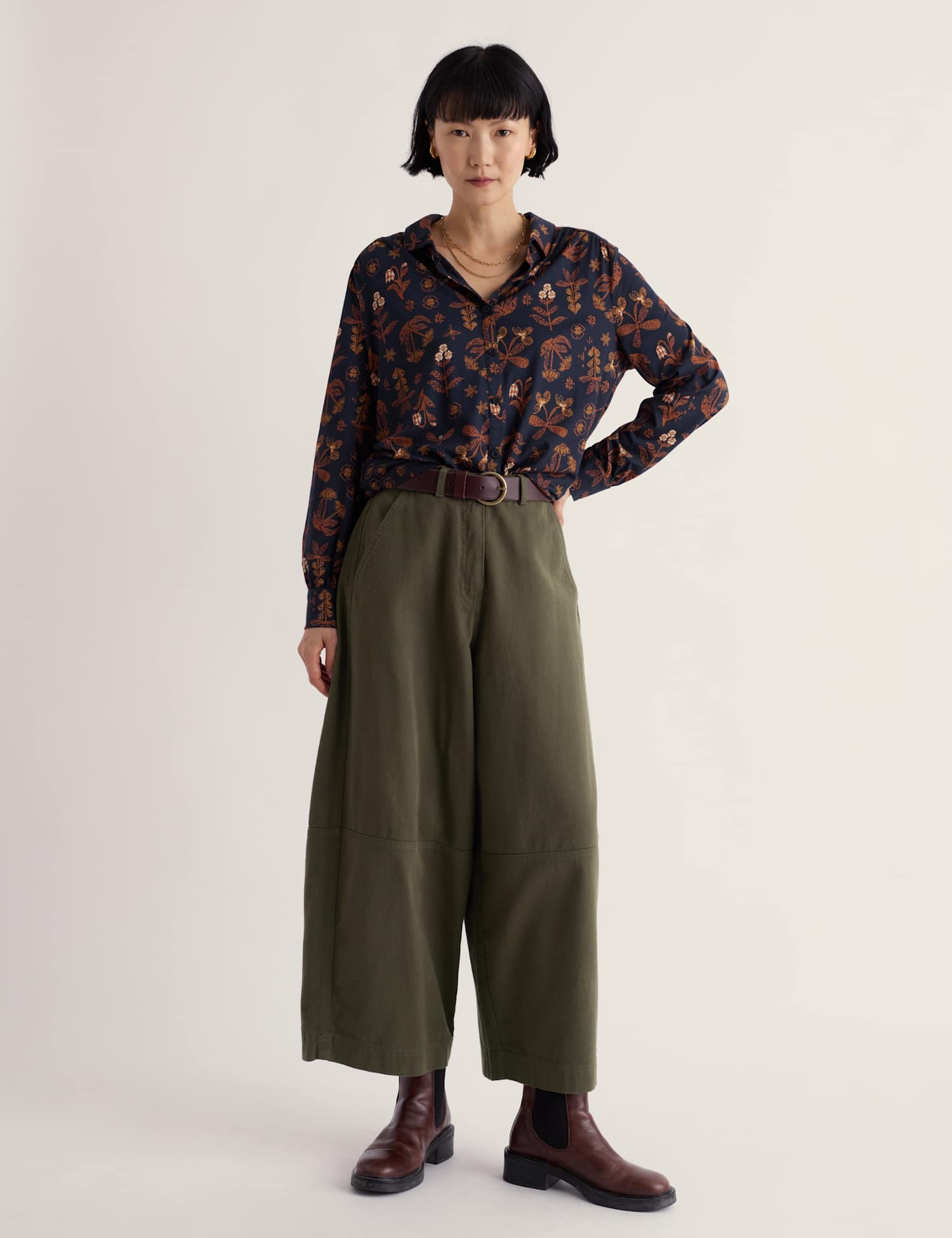 Seasalt Cornwall Cotton Rich Textured Shirt Navy Mix