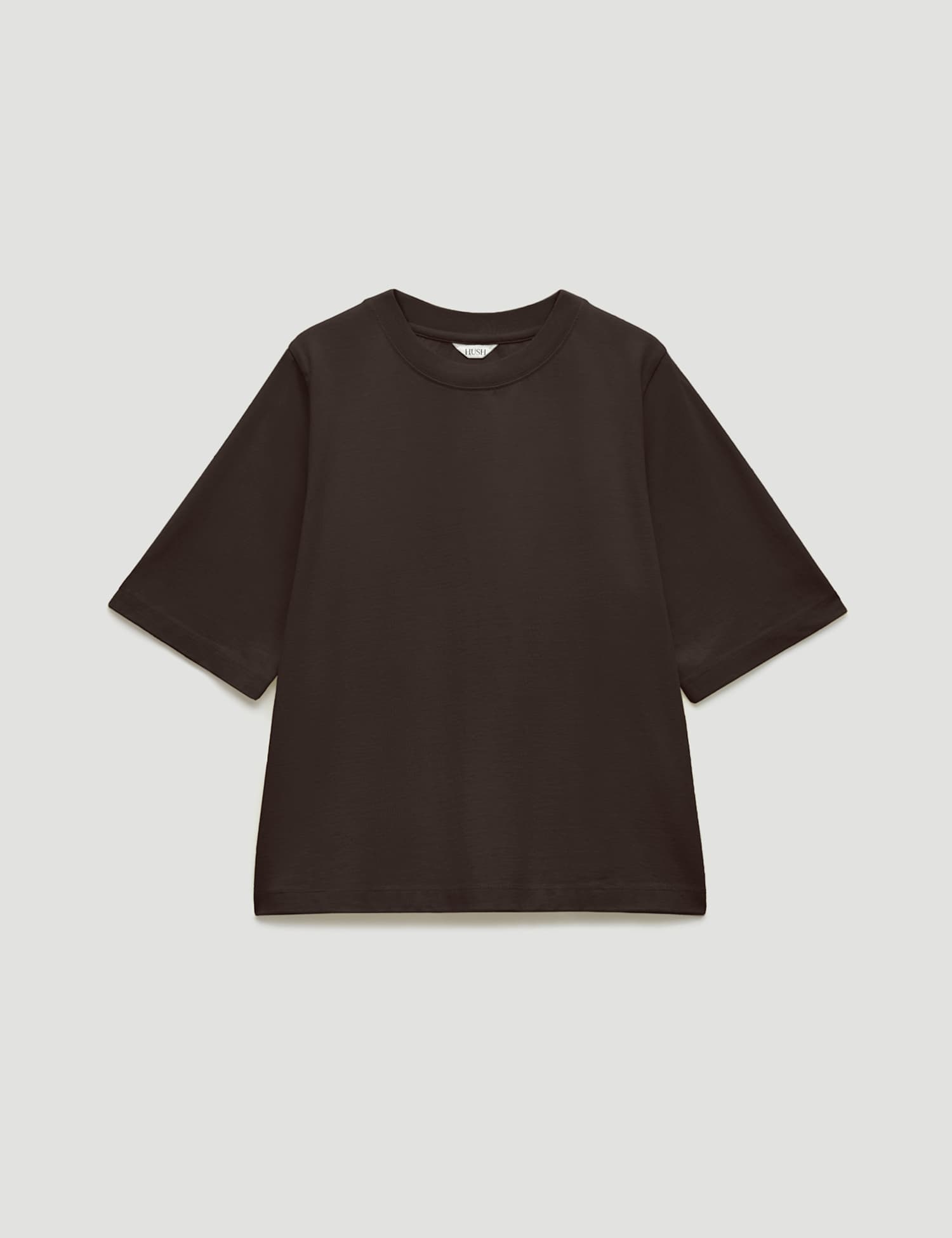 HUSH Pure Cotton T-Shirt Dark Brown