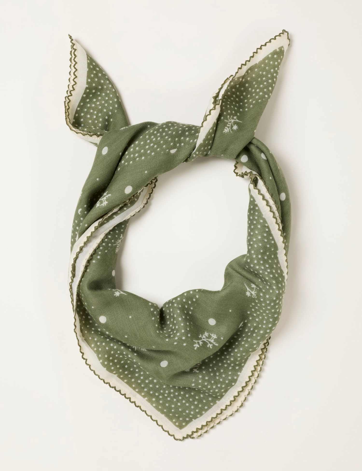 FatFace Printed Scarf Green Mix