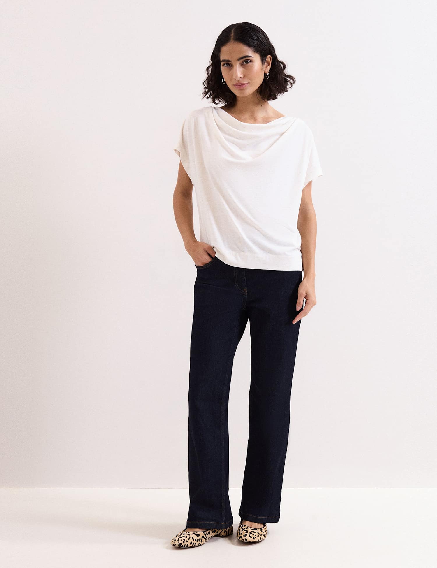 Phase Eight Cowl Neck Top Neutral