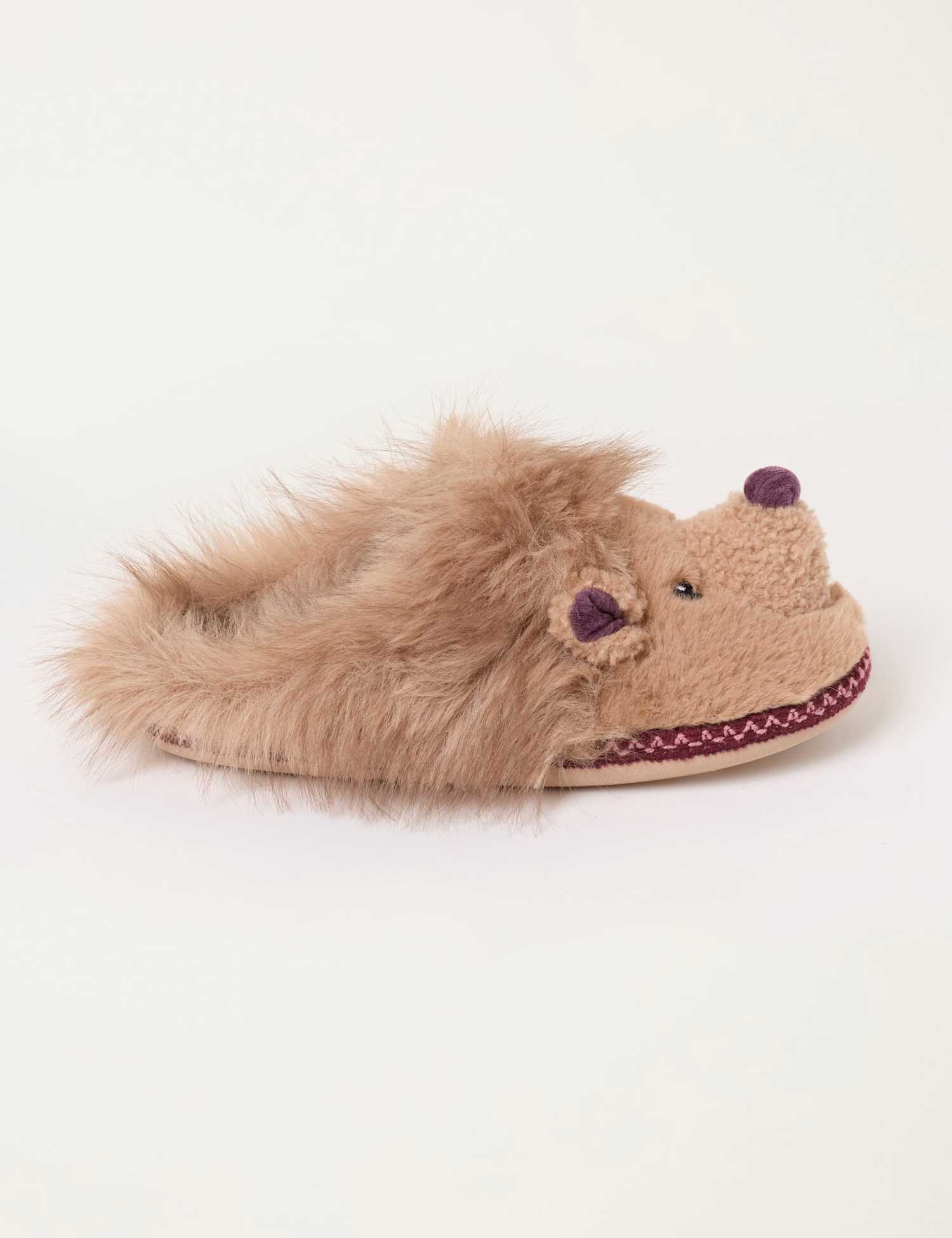 FatFace Hedgehog Mule Slippers Brown Mix