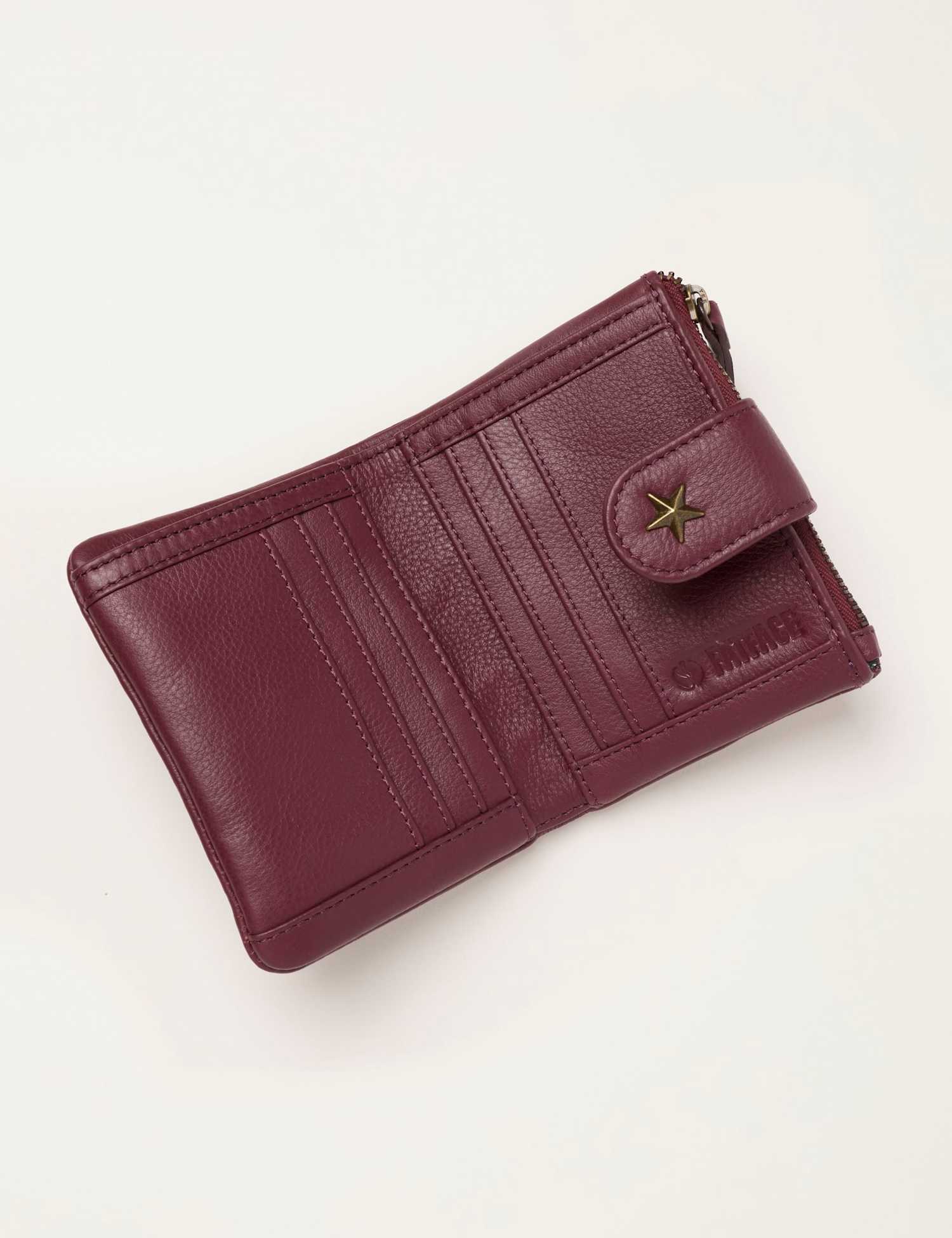 FatFace Leather Purse Burgundy
