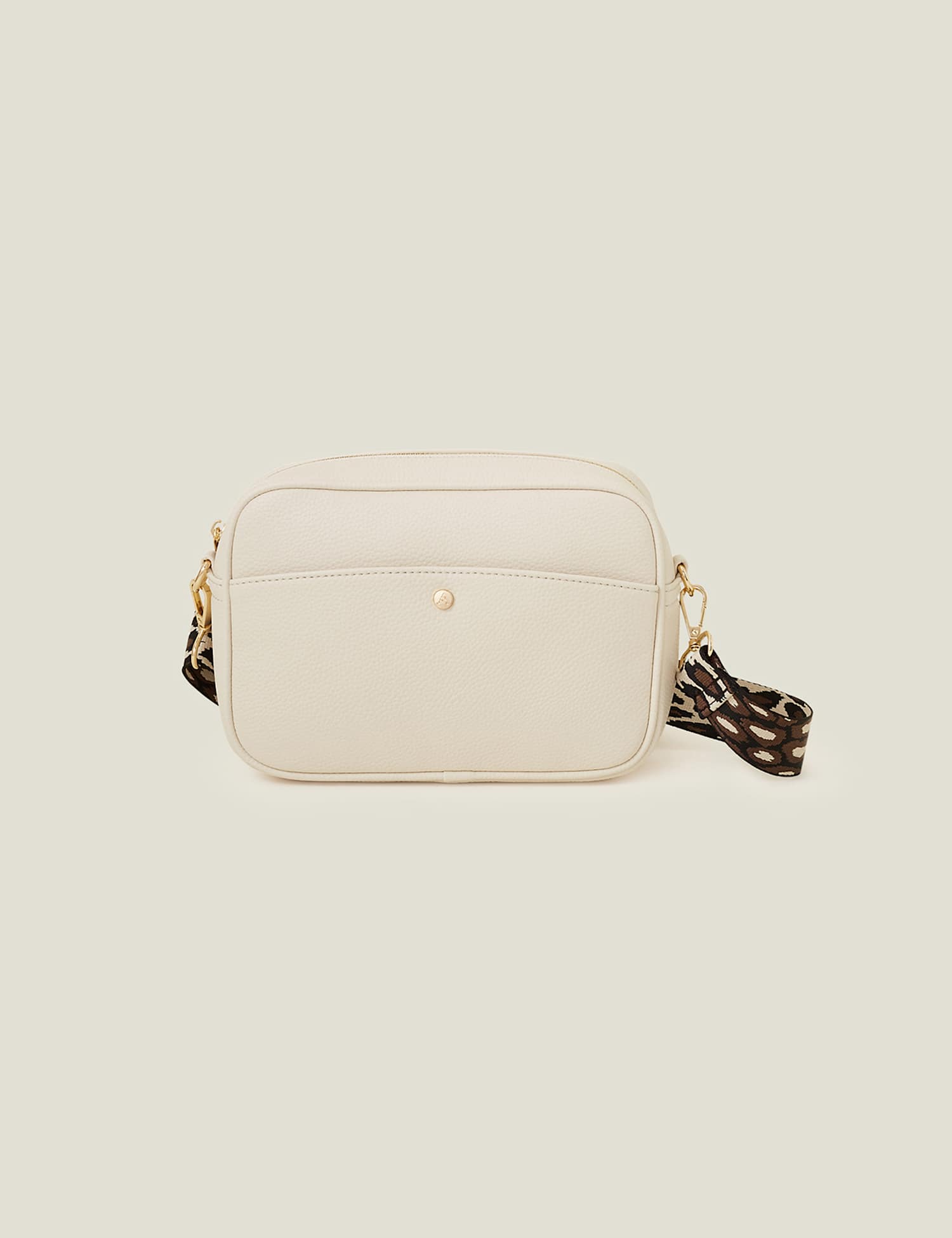 ACCESSORIZE Faux Leather Cross Body Camera Bag Cream