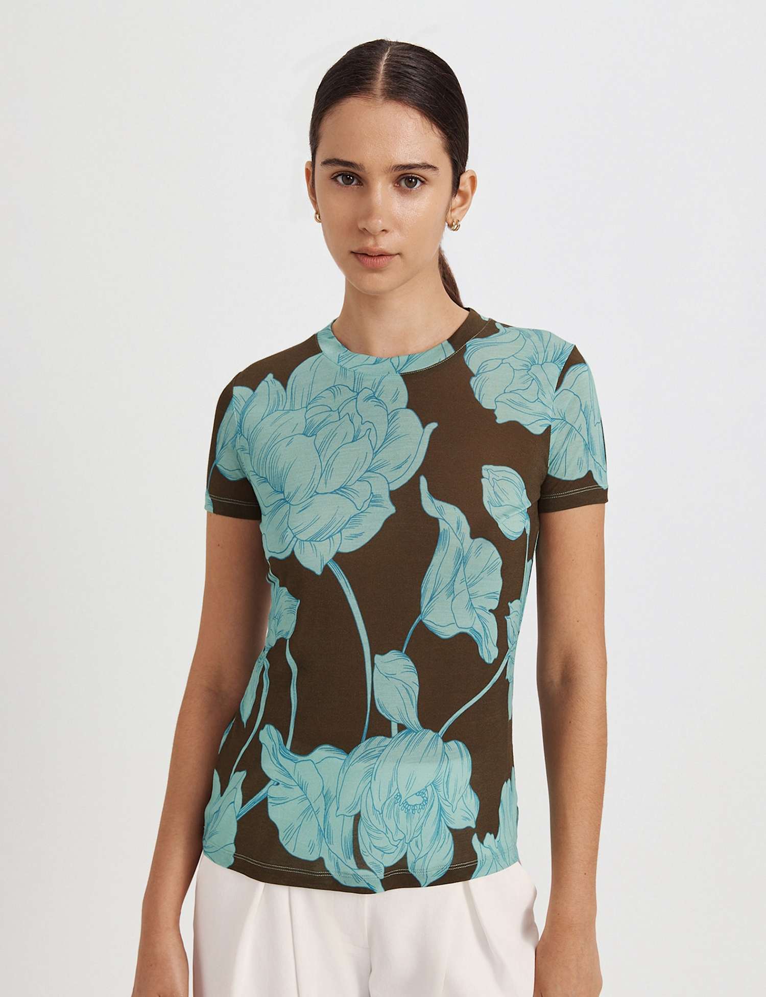 SABA Floral T-Shirt Brown Mix