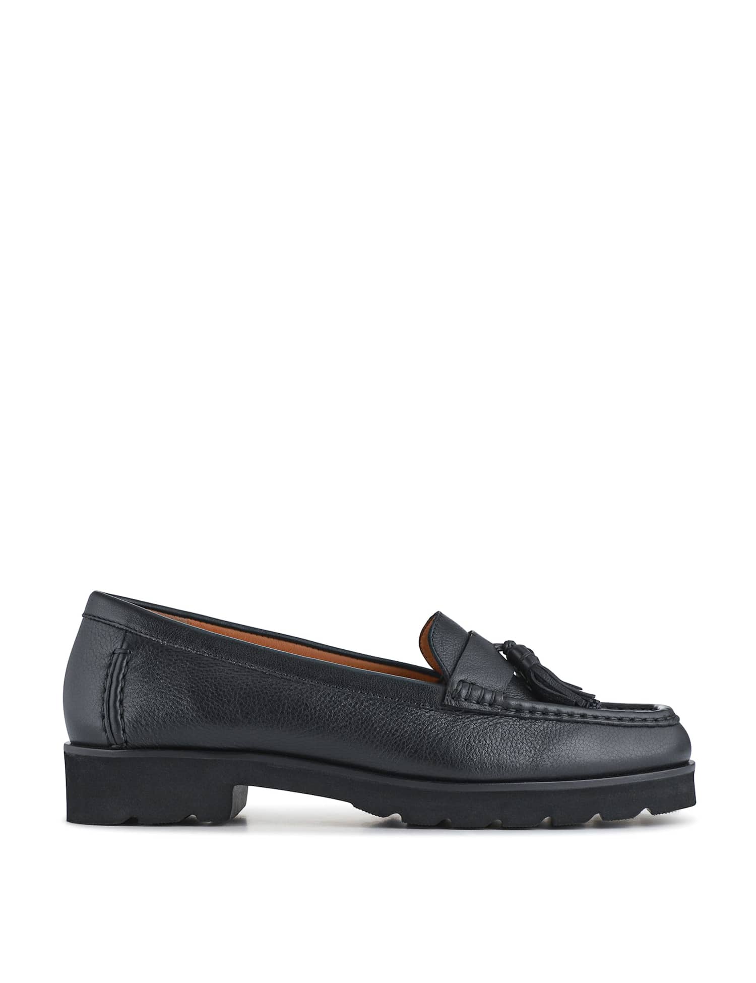 Jones Bootmaker Patent Leather Tassel Loafers Black