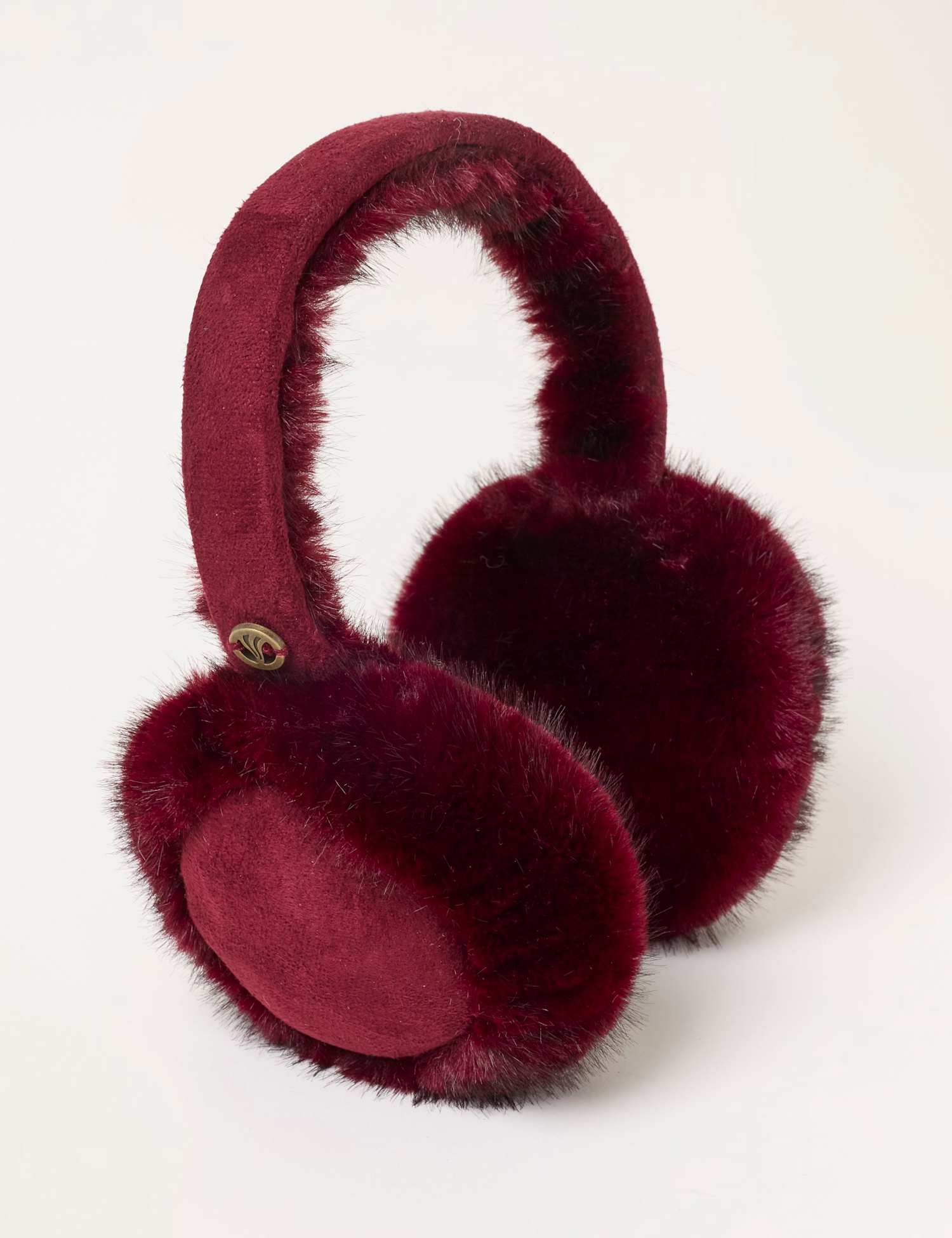 FatFace Fluffy Earmuffs Burgundy