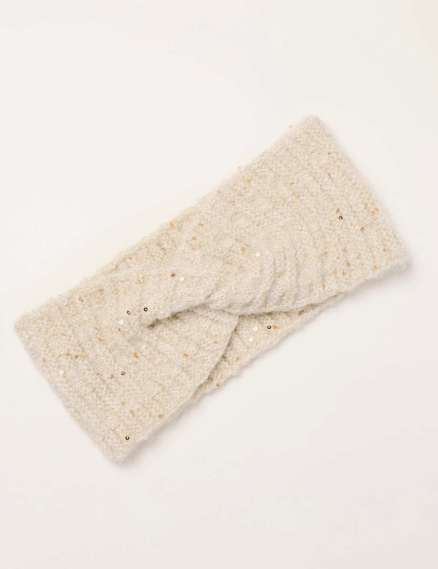 FatFace Sequin Headband Ivory