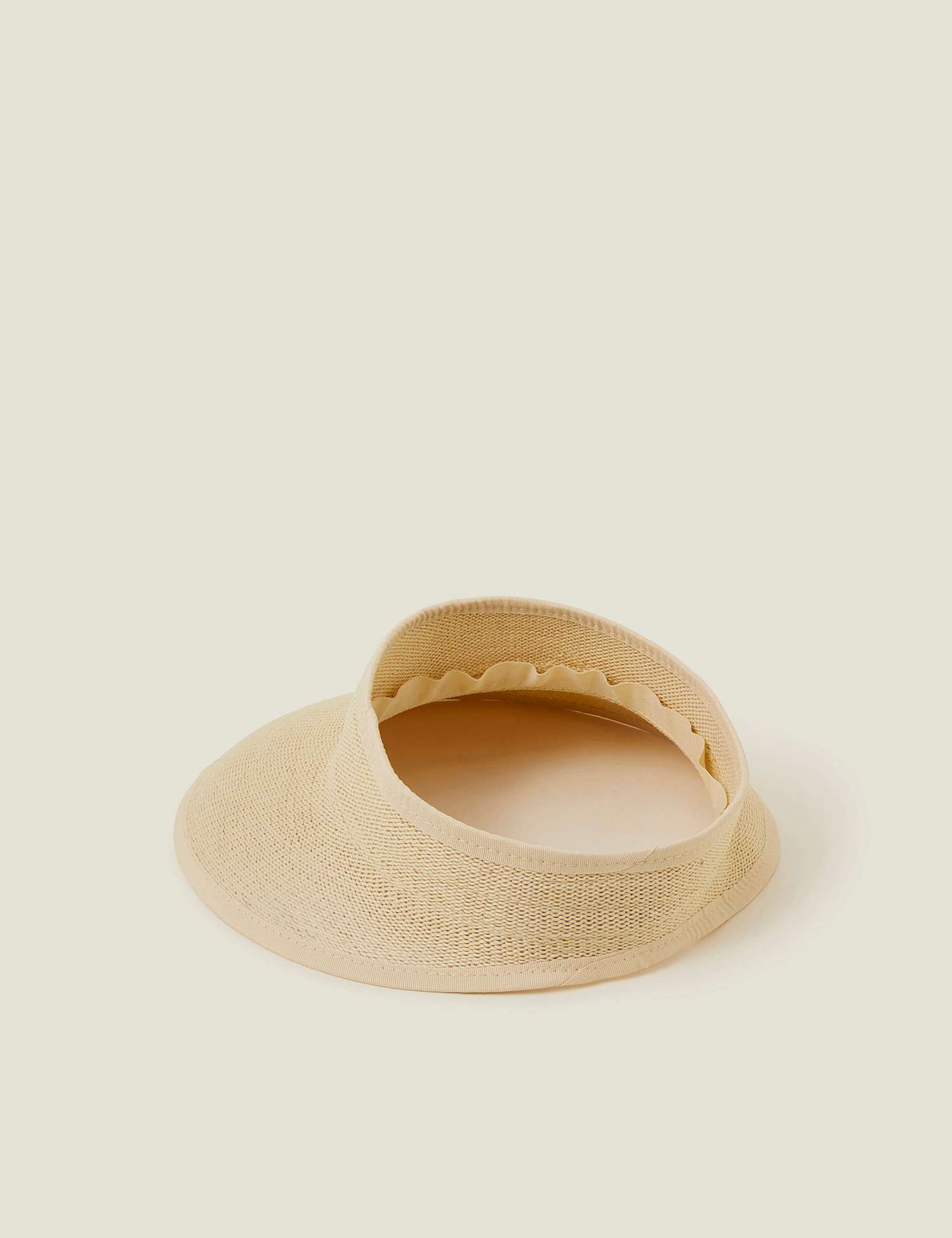 ACCESSORIZE Woven Wide Brim Visor Natural