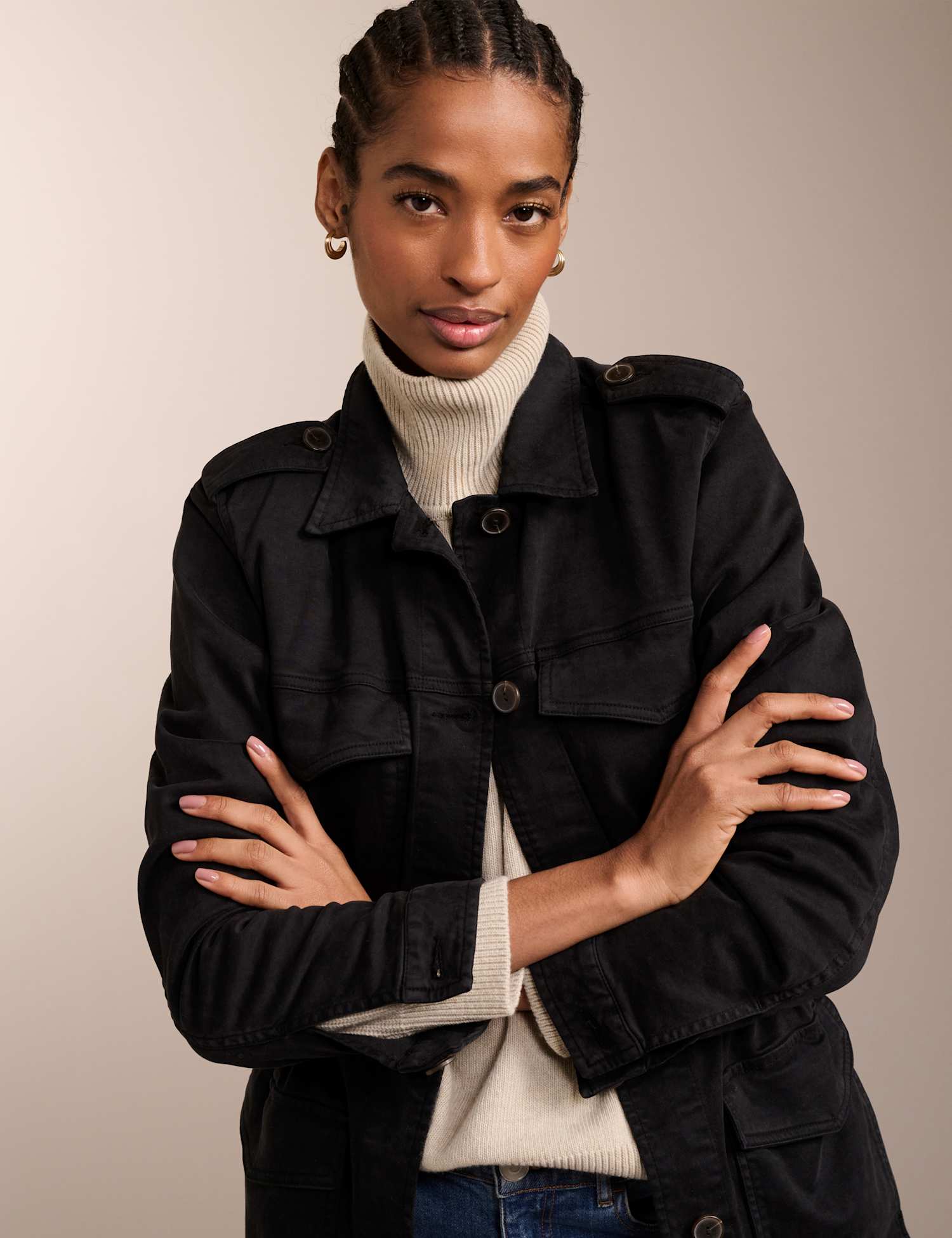 BAUKJEN Cotton Rich Utility Jacket Black
