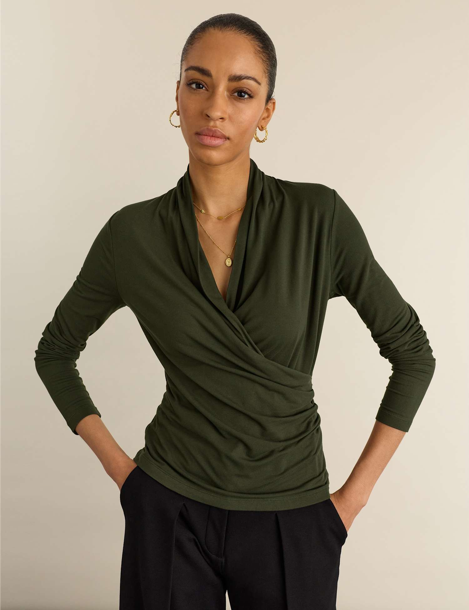 BAUKJEN Fixed Wrap Top Green