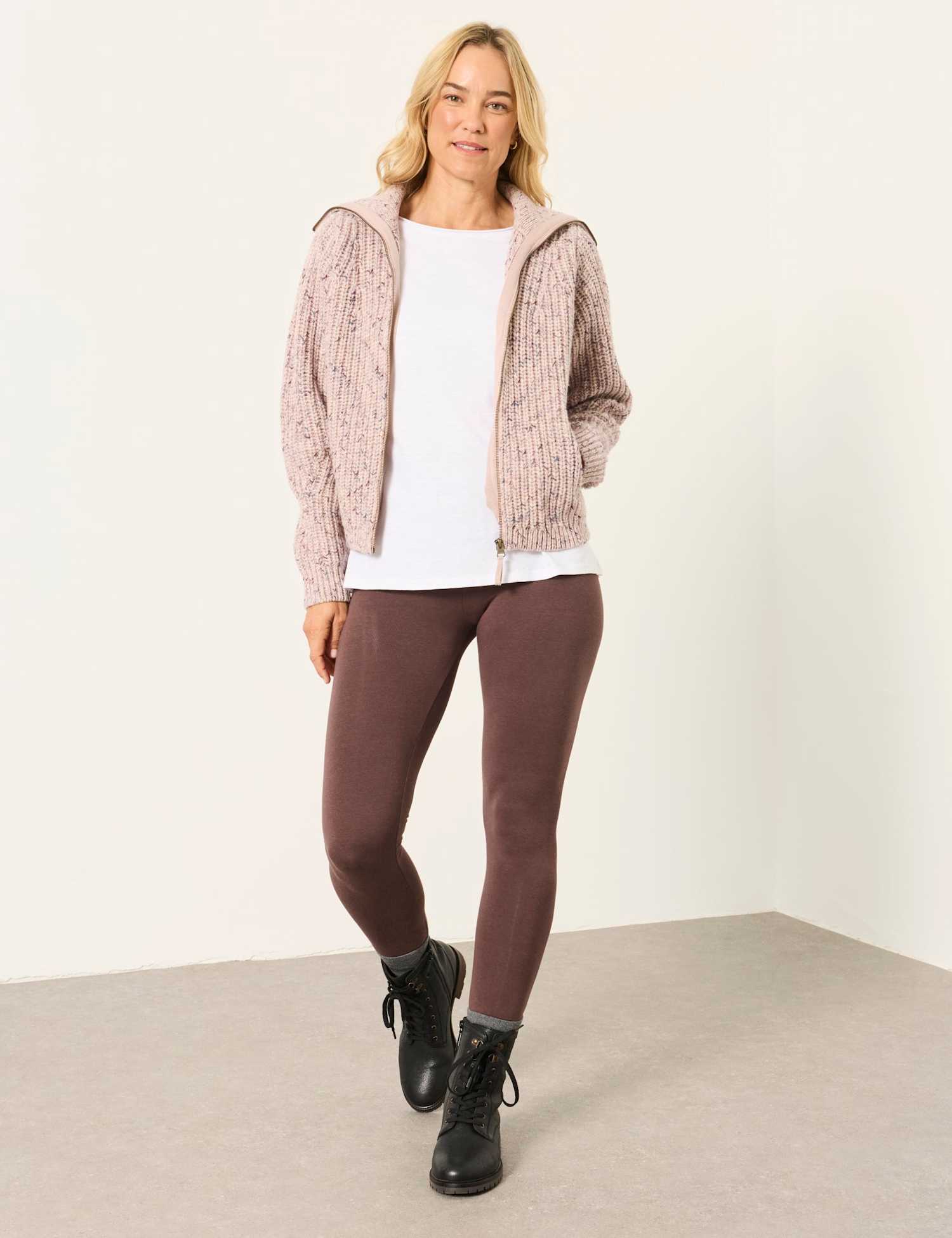 FatFace Mid Rise Leggings Chocolate