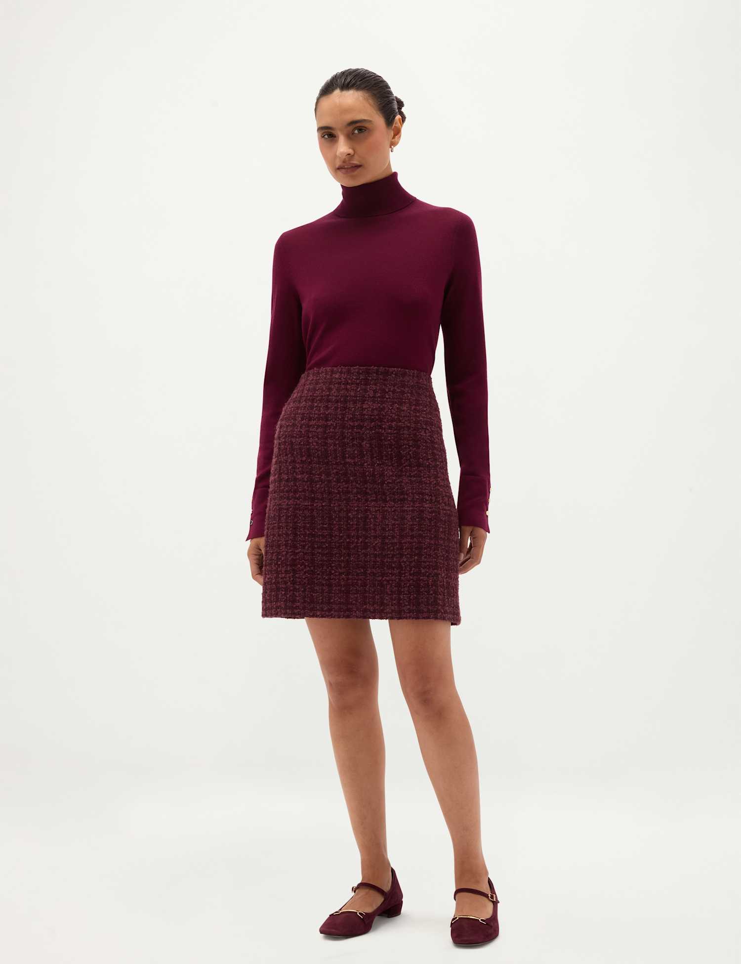HOBBS Maria Tweed Skirt Brown Mix