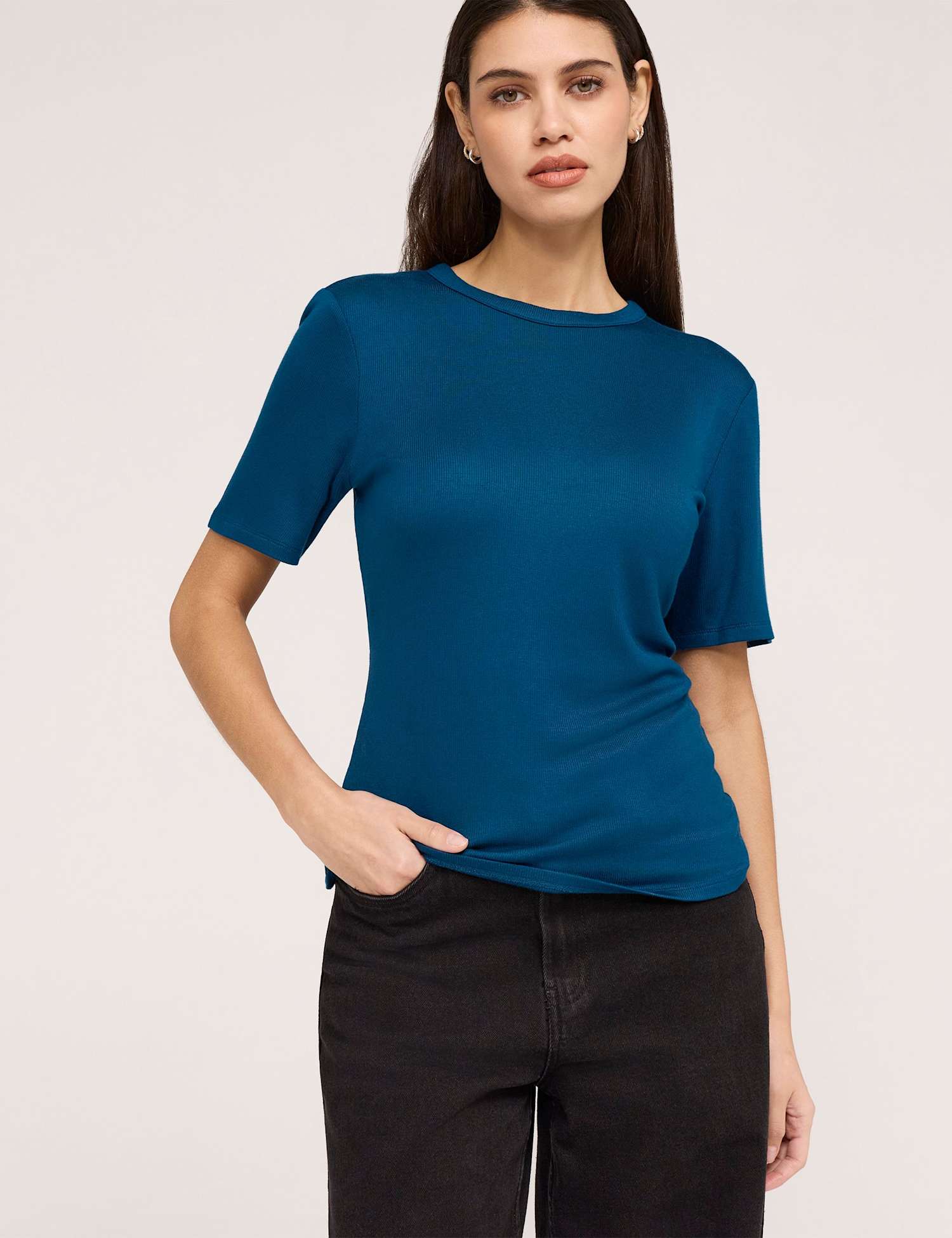 Finery London Jersey T-Shirt Cobalt