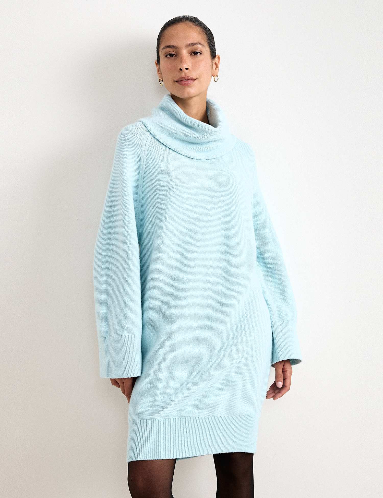 Phase Eight High Neck Mini Jumper Dress Light Green