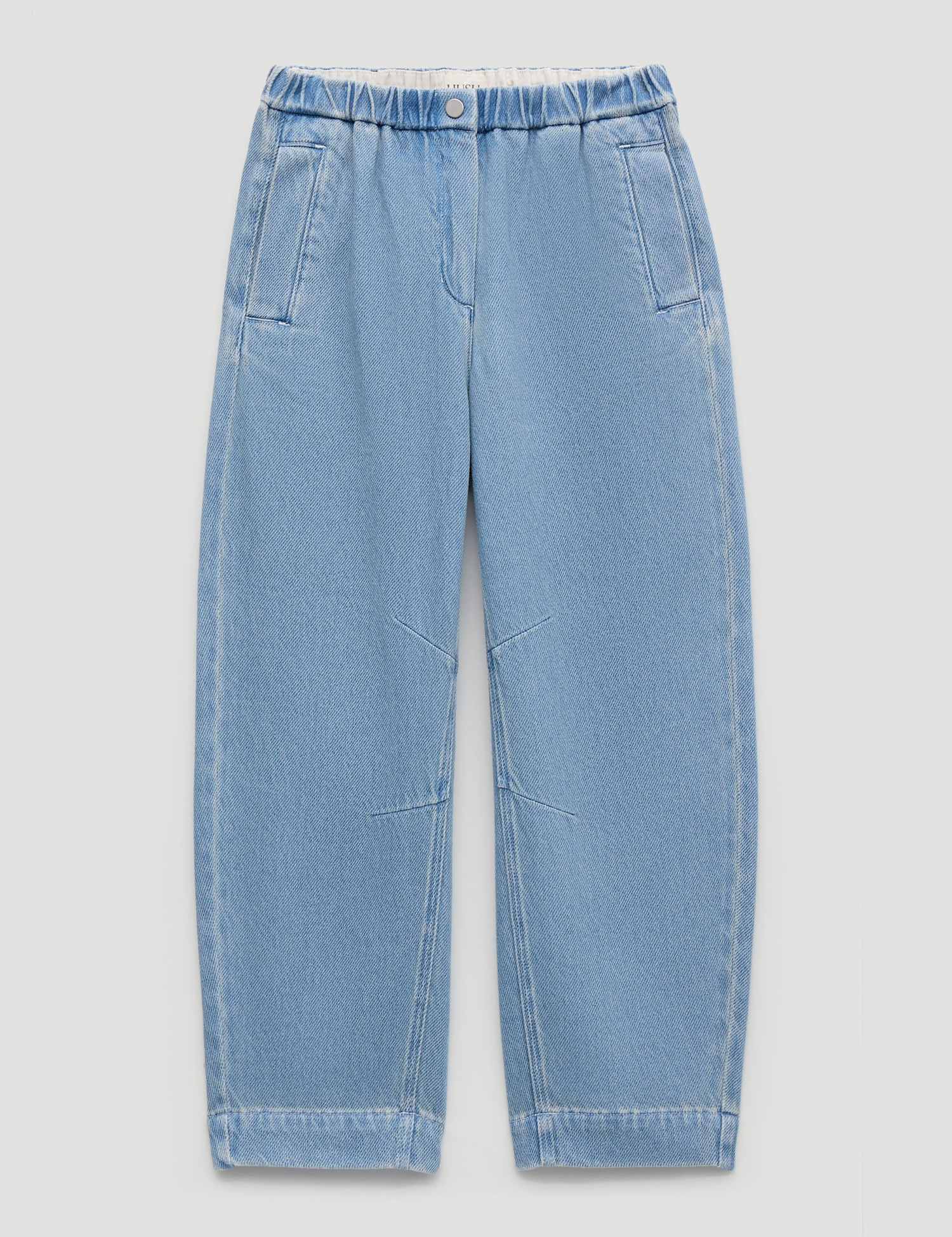 HUSH Supersoft Denim Barrel Turn Up Jeans Light Blue