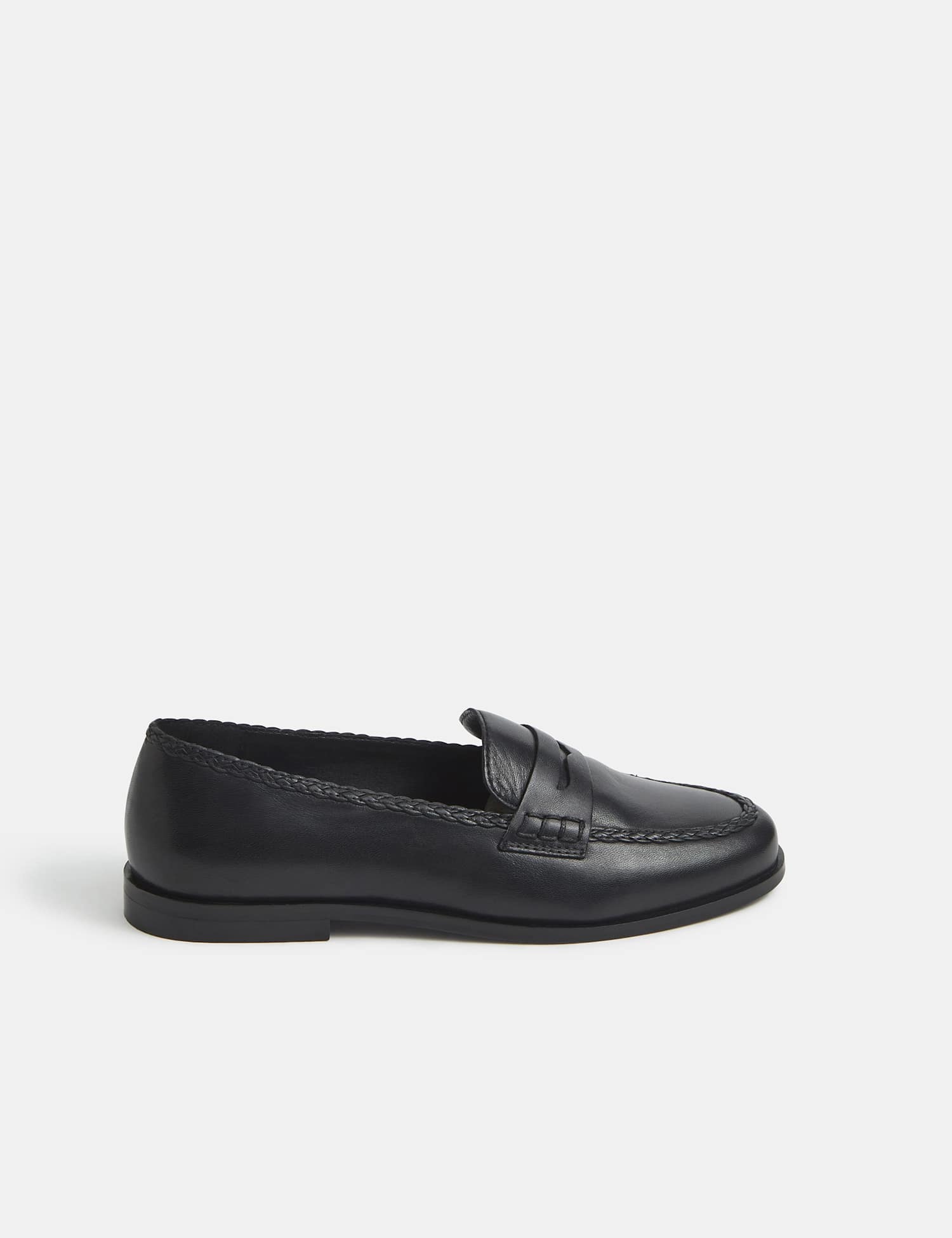 ACCESSORIZE Leather Penny Loafers Black