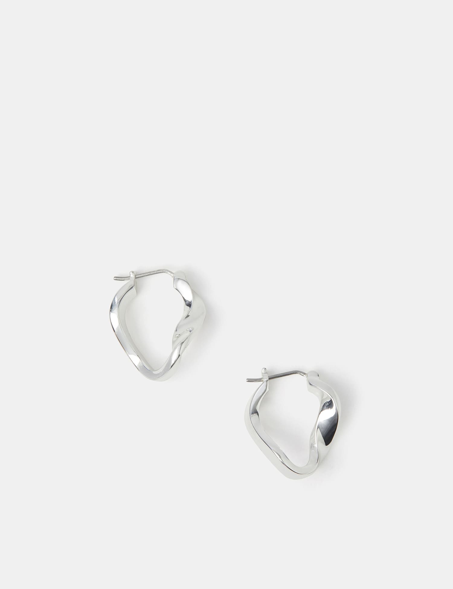 ACCESSORIZE Silber Plated Molten Hoop Earrings Silver
