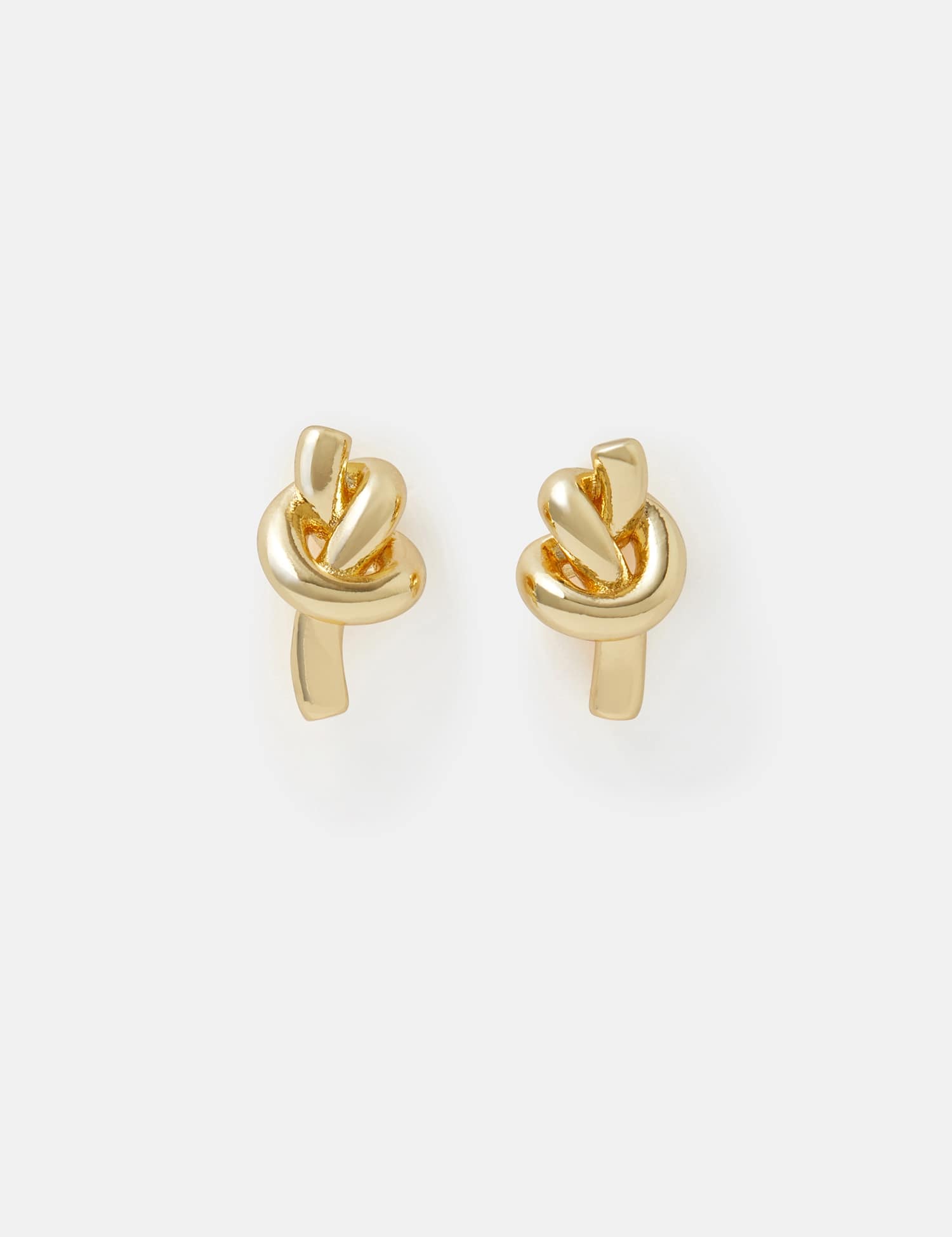 ACCESSORIZE 14 Ct Gold-Plated Knot Stud Earrings Gold