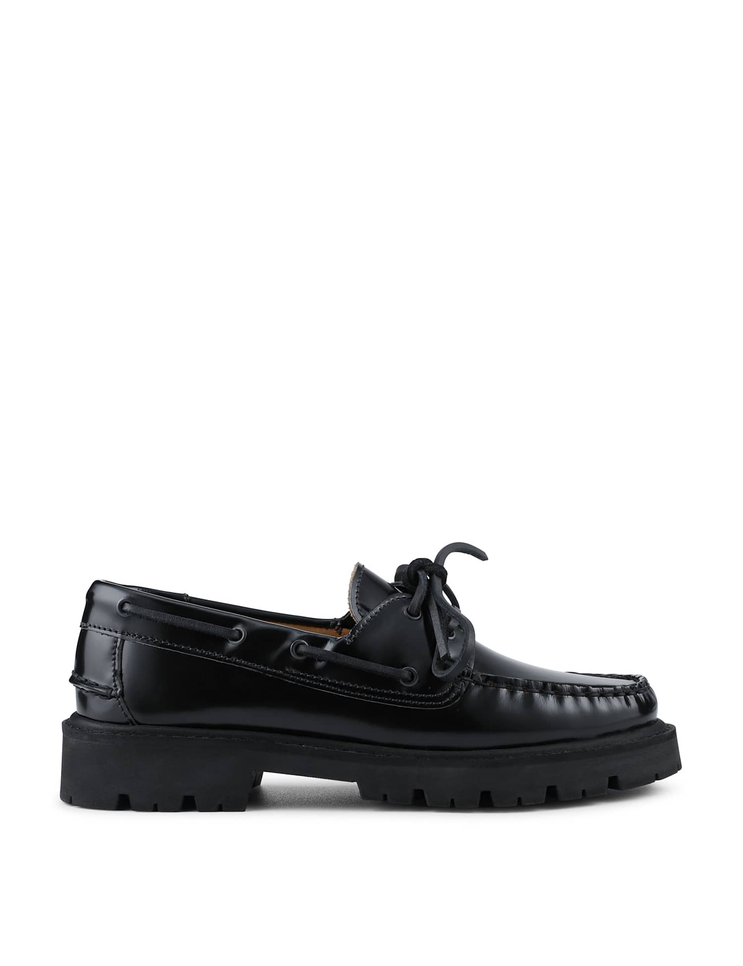 Jones Bootmaker Leather Block Heel Loafers Black