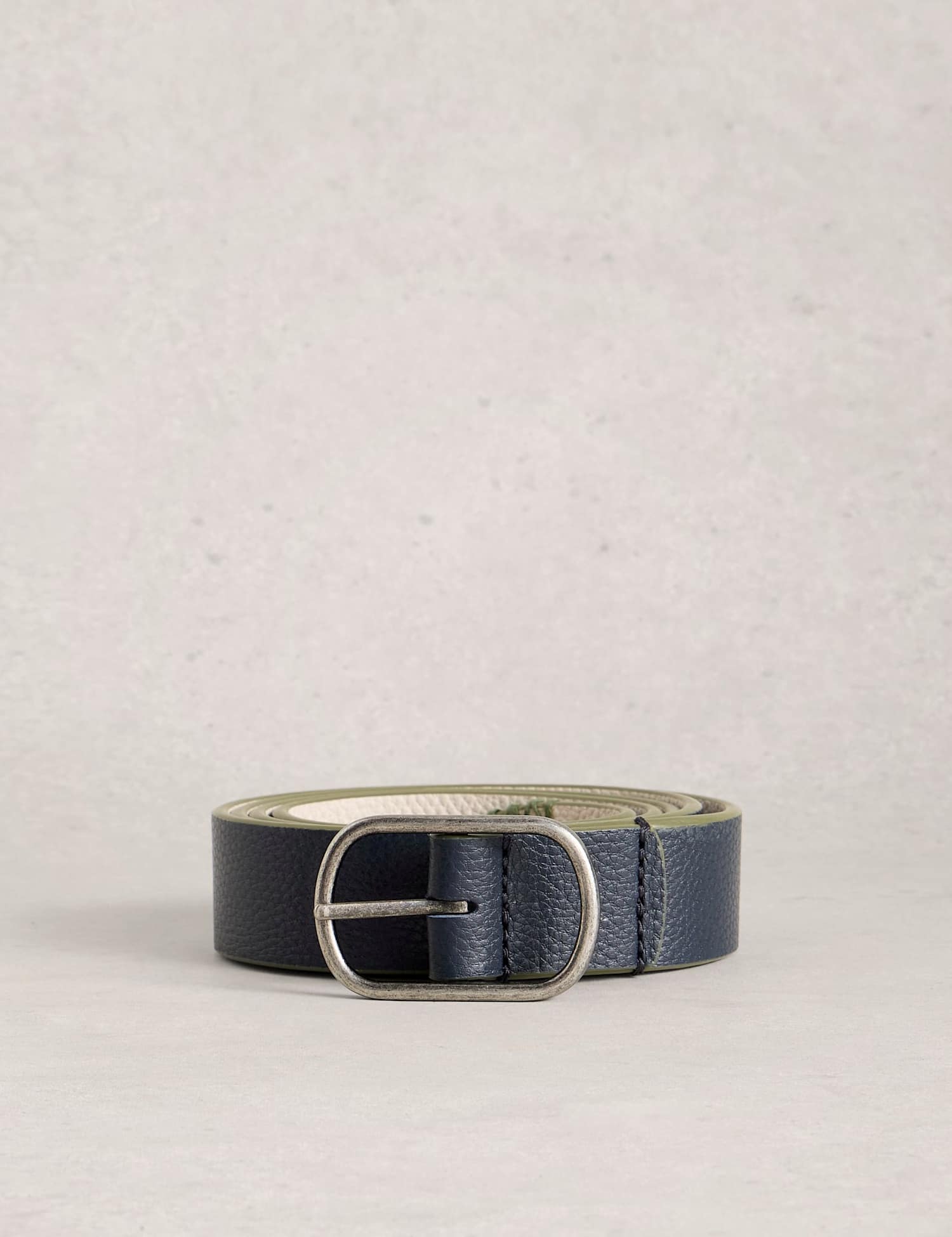 White Stuff Leather Reversible Jeans Belt Navy Mix