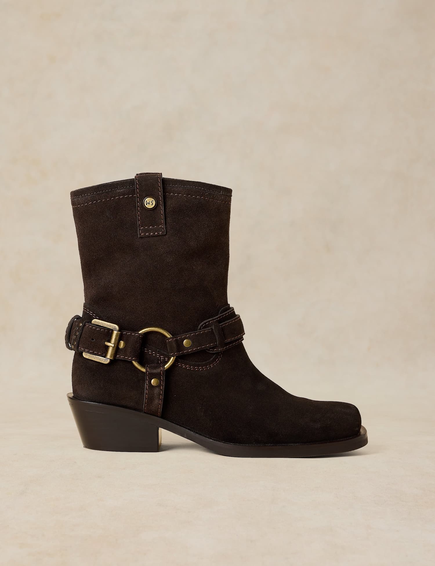 White Stuff Suede Biker Boots Brown