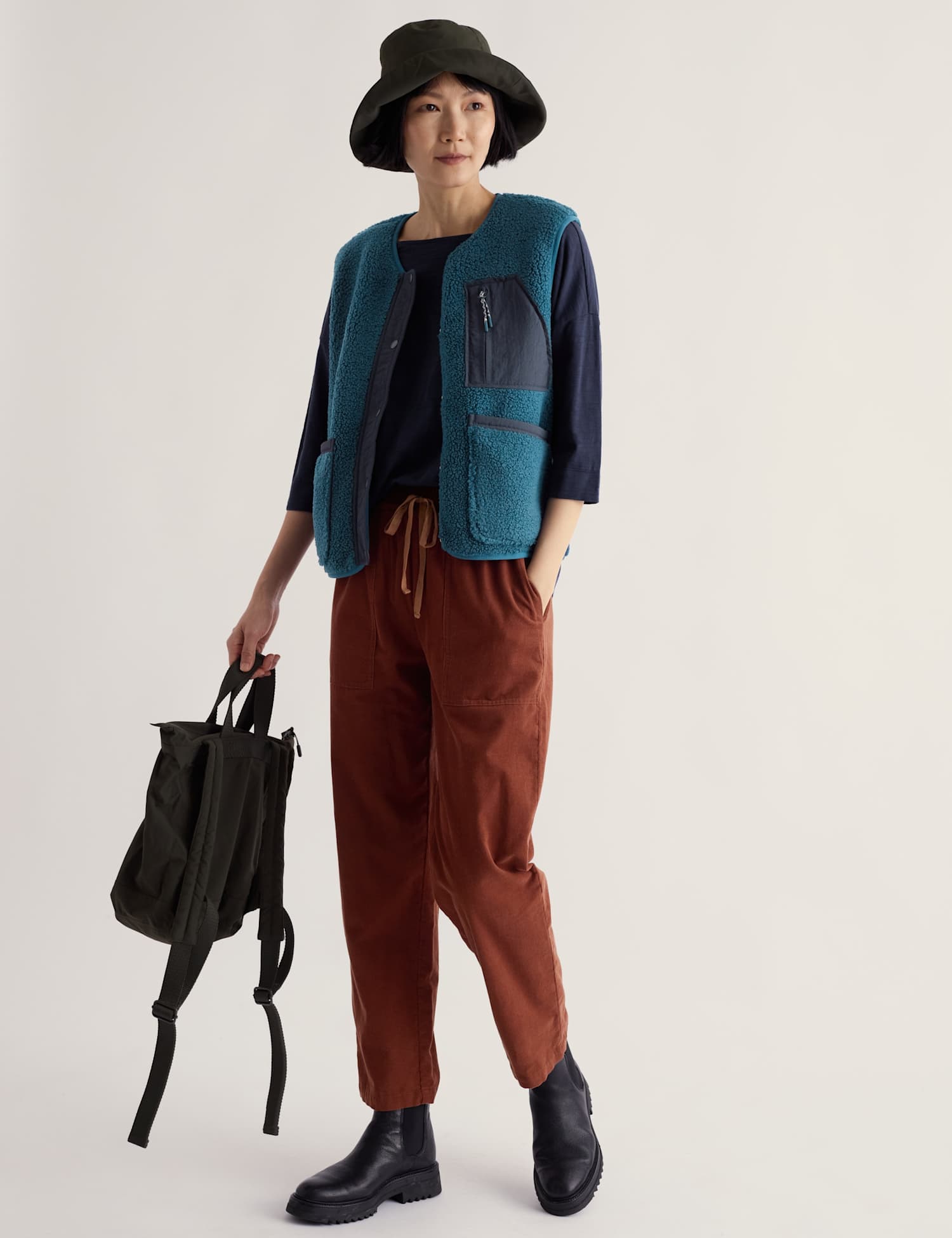 Seasalt Cornwall Relaxed Fleece Gilet Light Blue