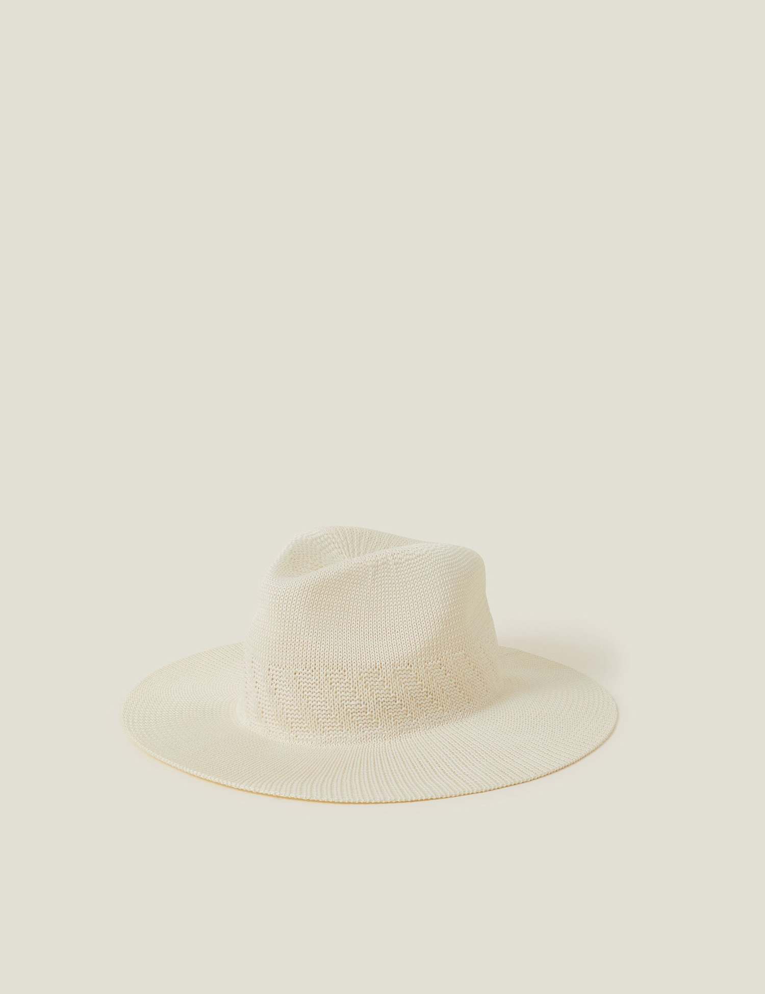 ACCESSORIZE Packable Wide Brim Fedora Hat White