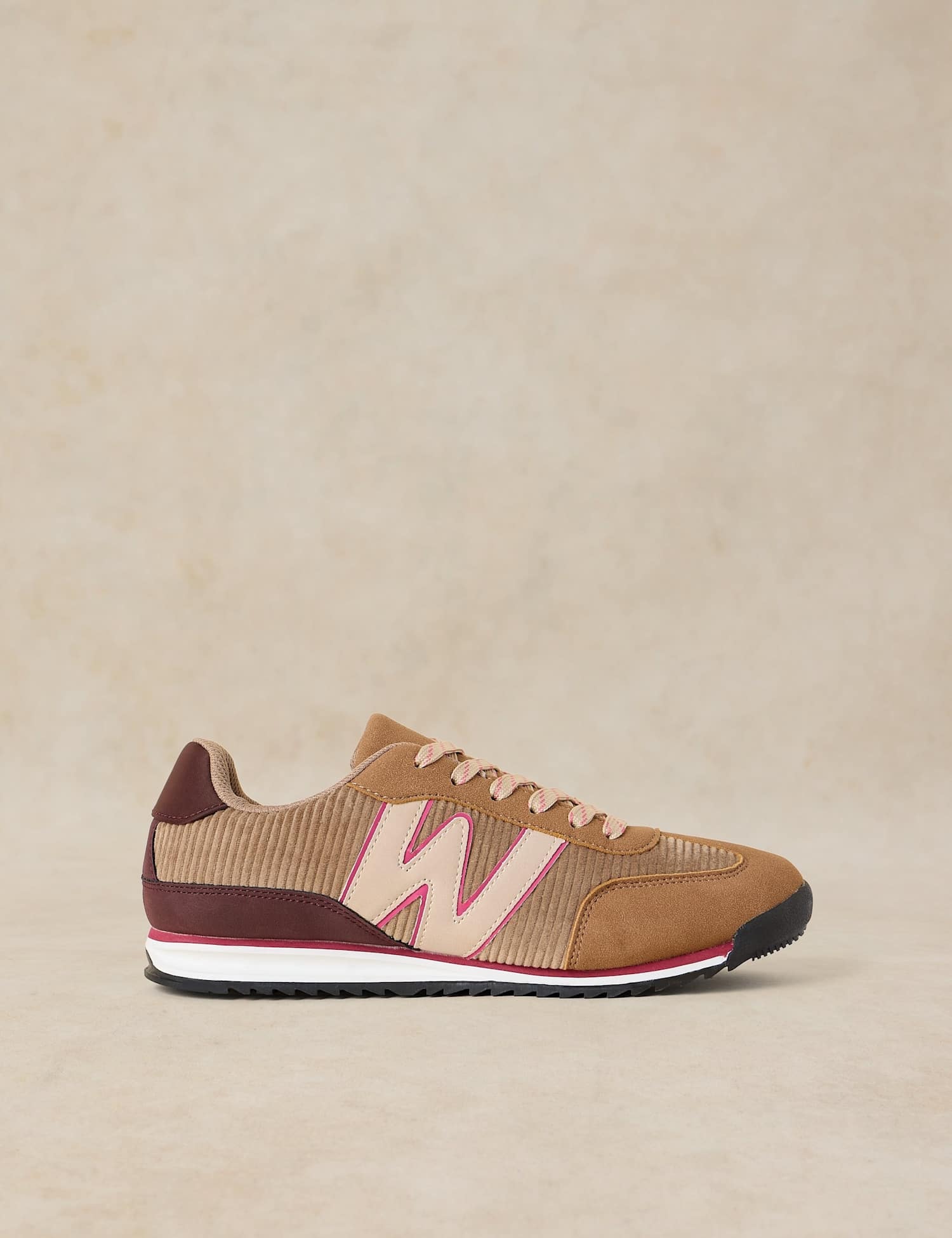 White Stuff Suede and Cord Trainers Natural Mix