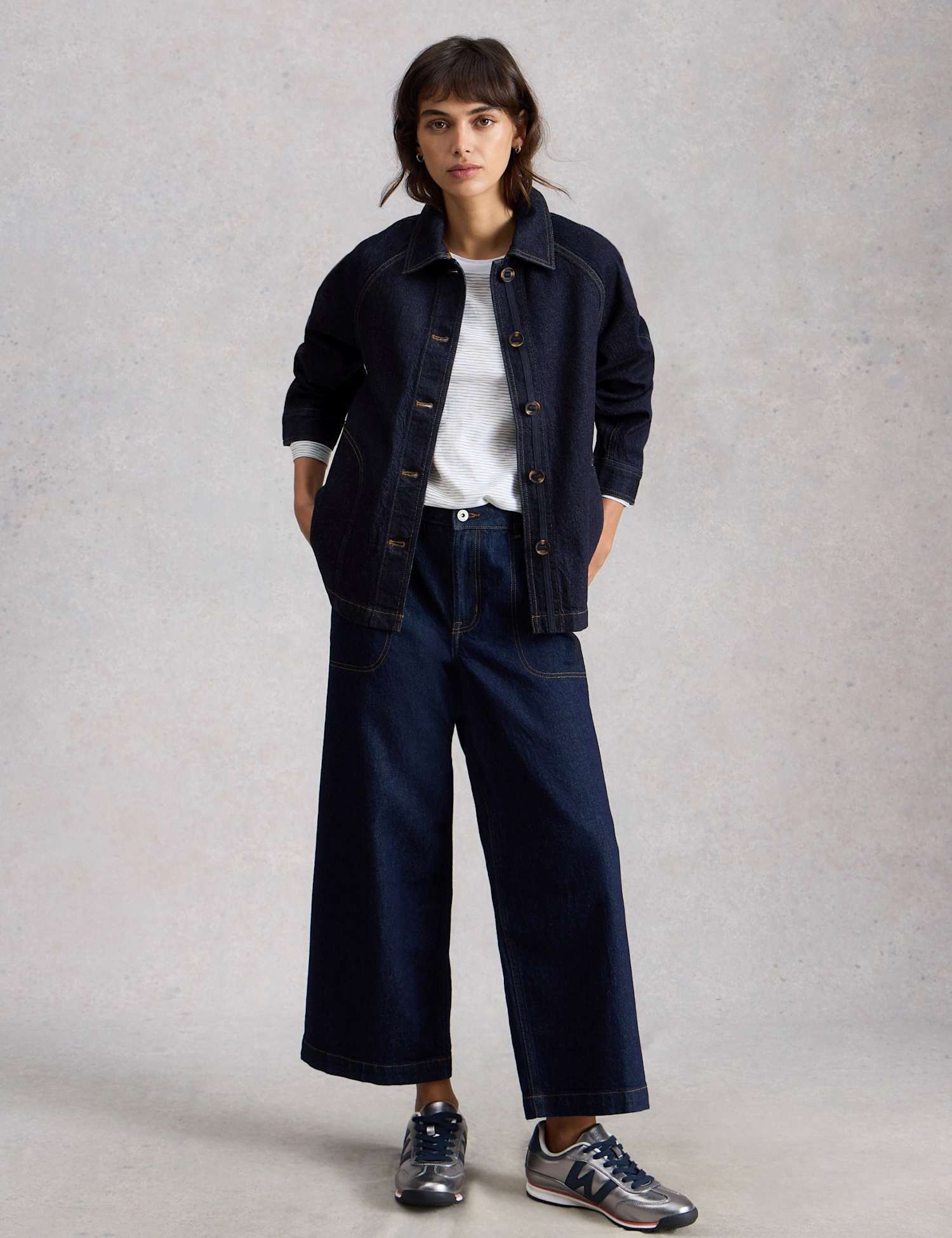 White Stuff Denim Jacket Dark Blue Denim
