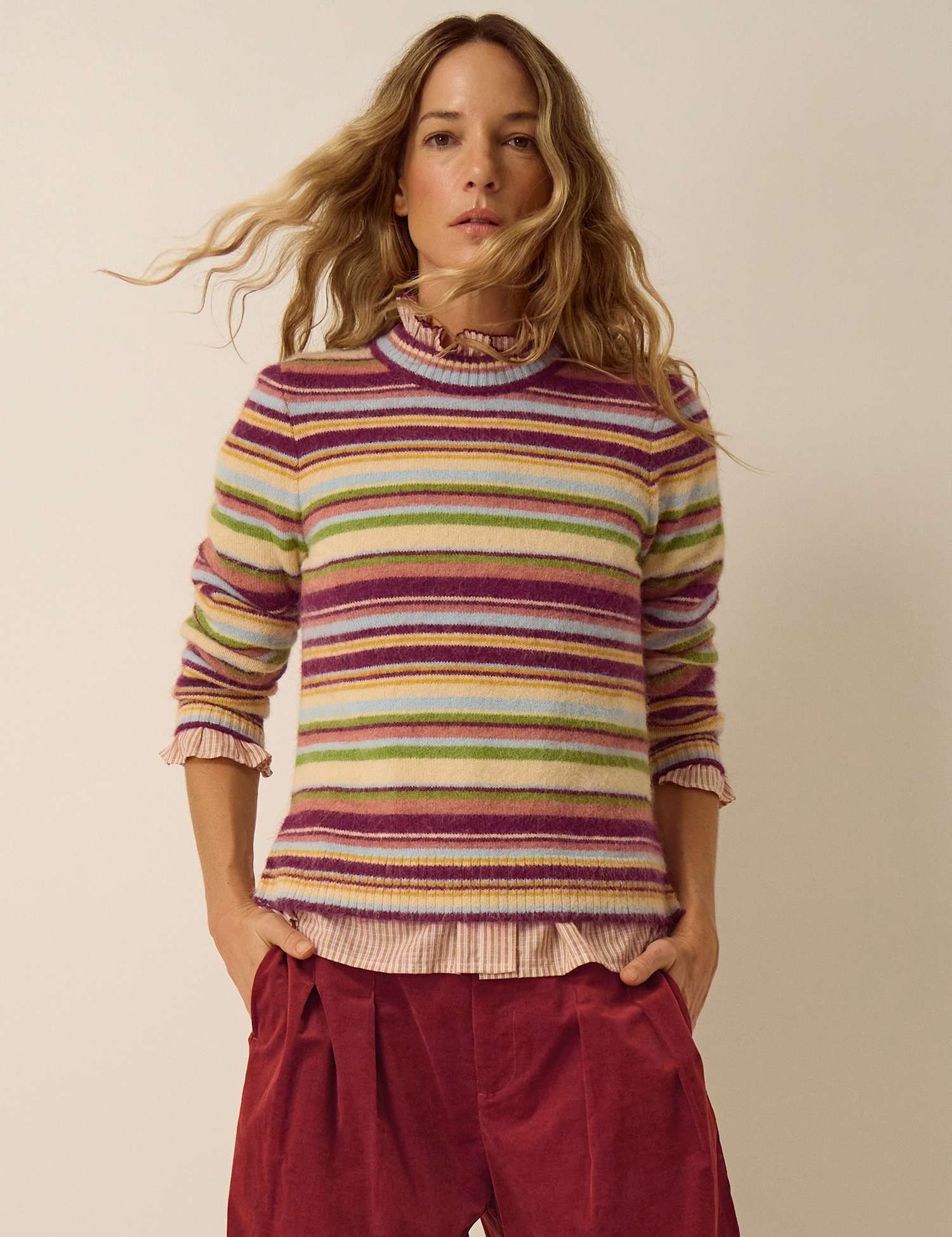 Monsoon Striped Jumper Yellow Mix