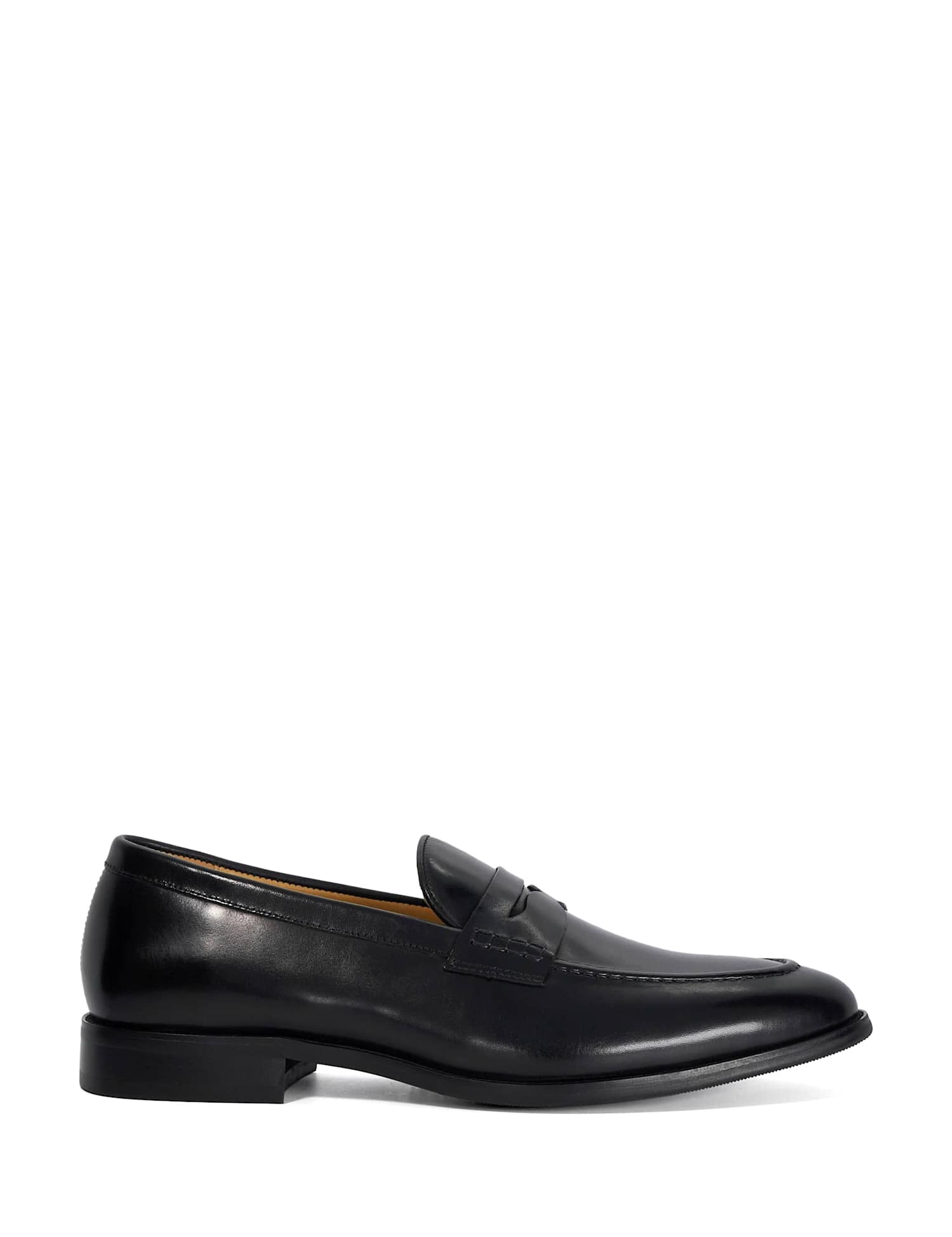 Dune London Leather Slip On Loafers Black