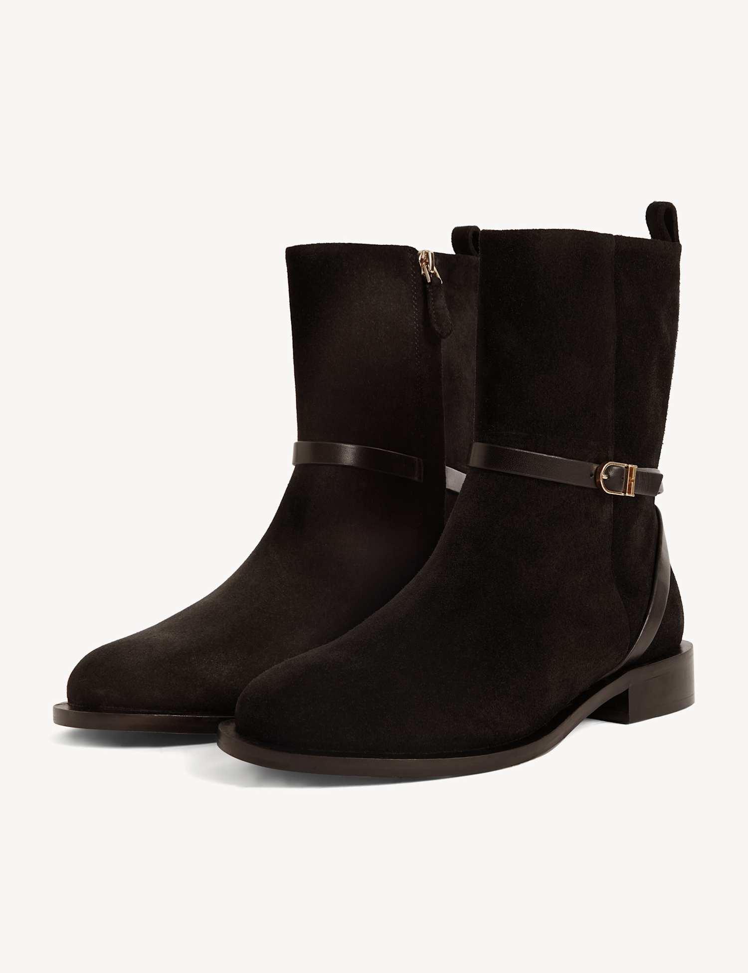 HOBBS Leather Flat Shoe Boots Black