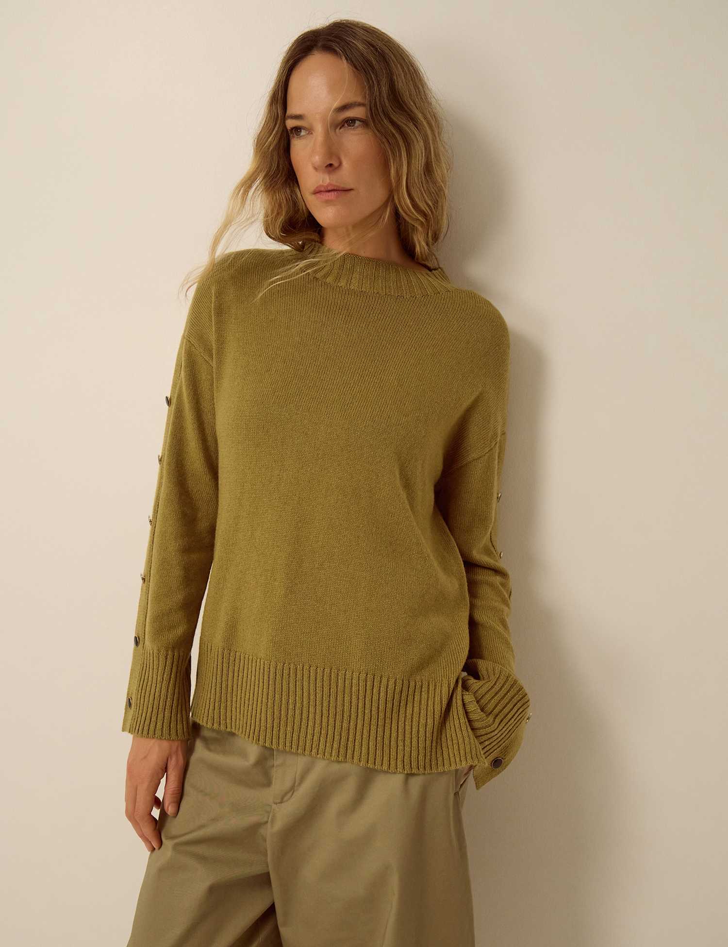 Monsoon Button Detail Jumper Yellow