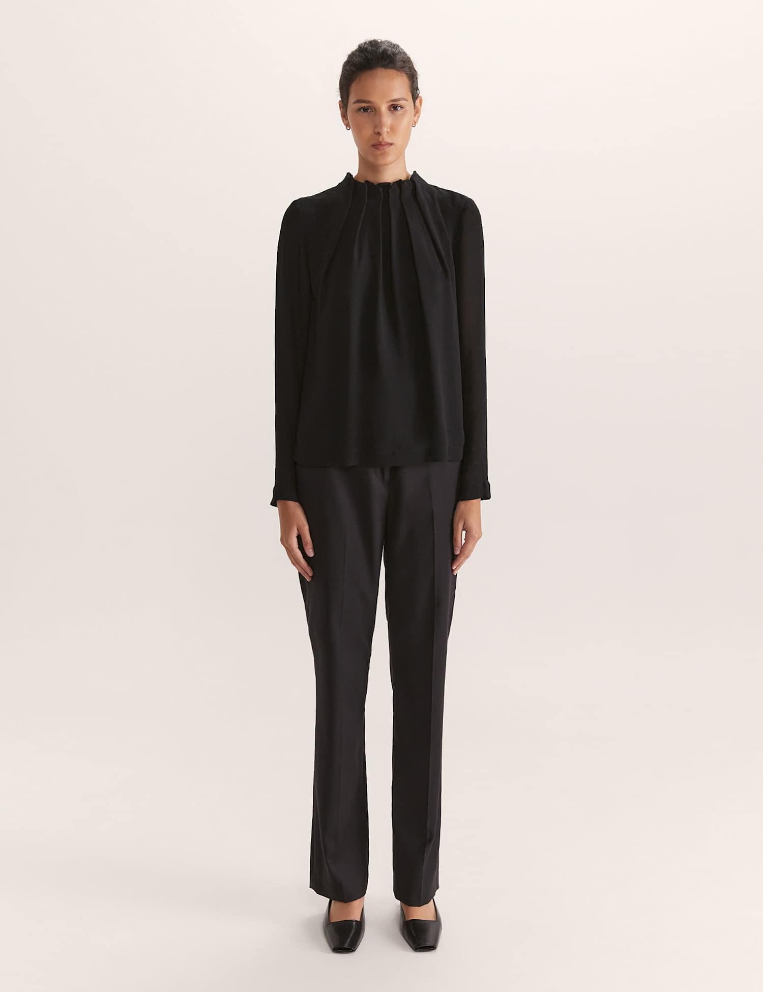 SABA High Neck Blouse Black