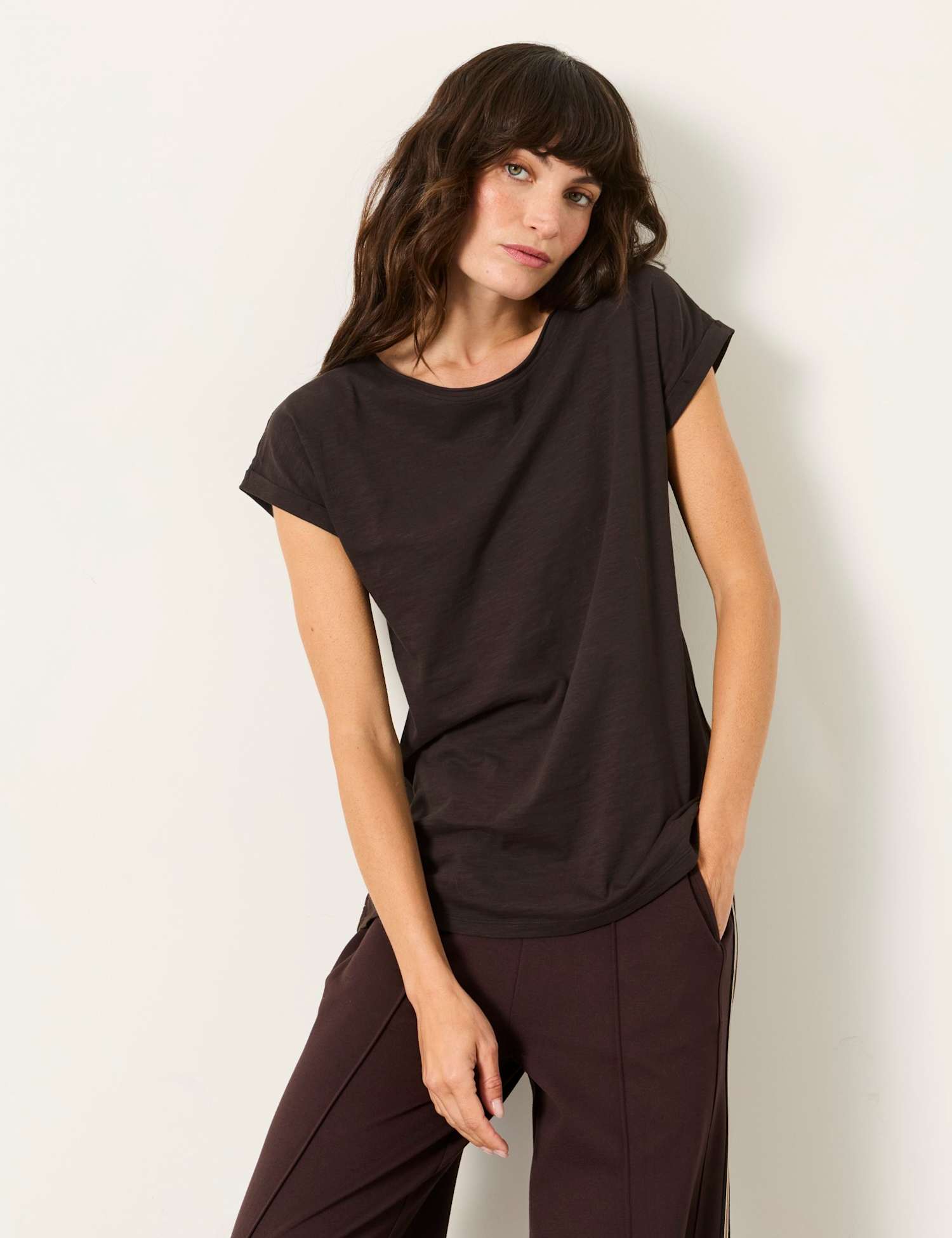 FatFace Pure Cotton T-Shirt Chocolate