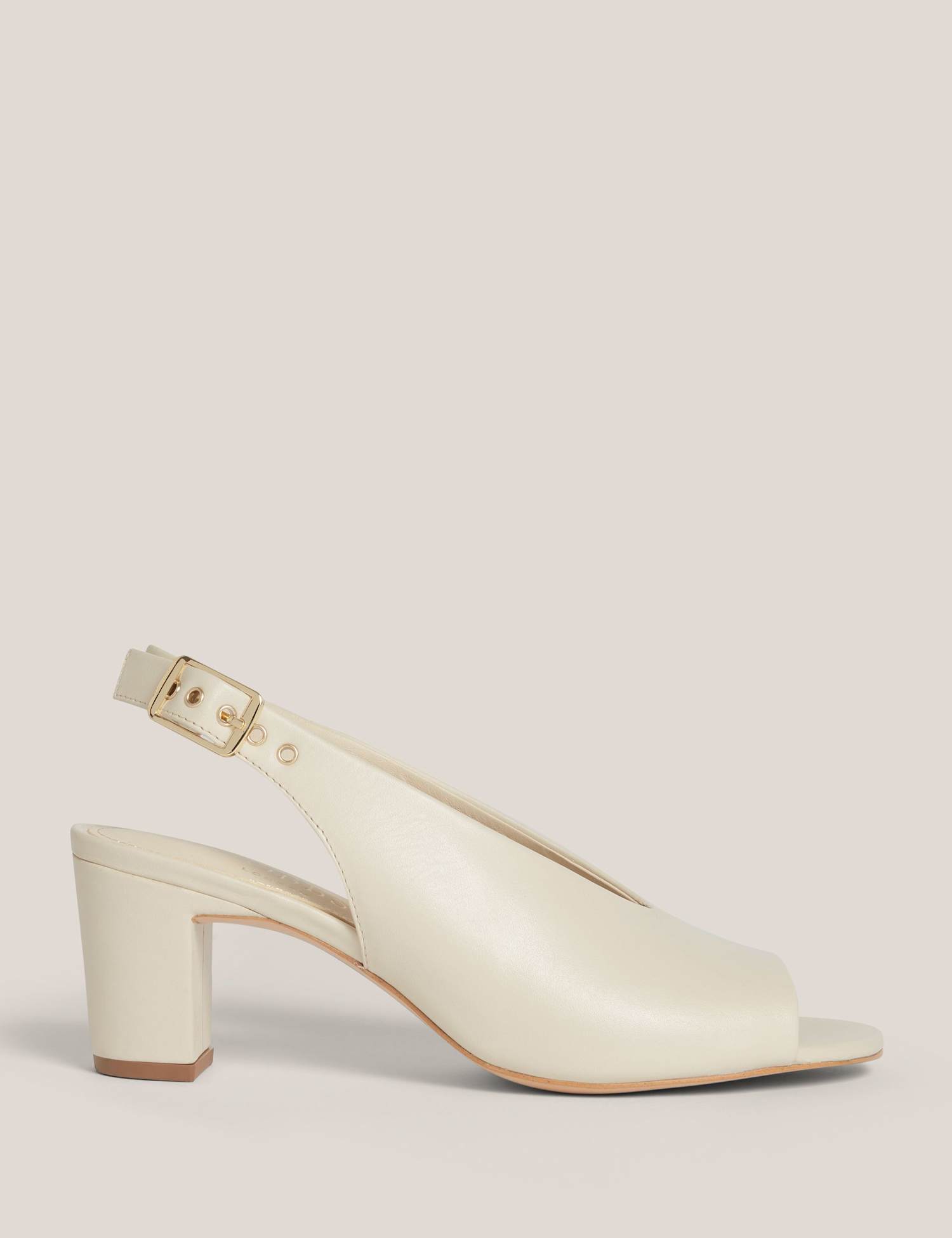 HOBBS Suede Block Heel Slingback Sandals Beige