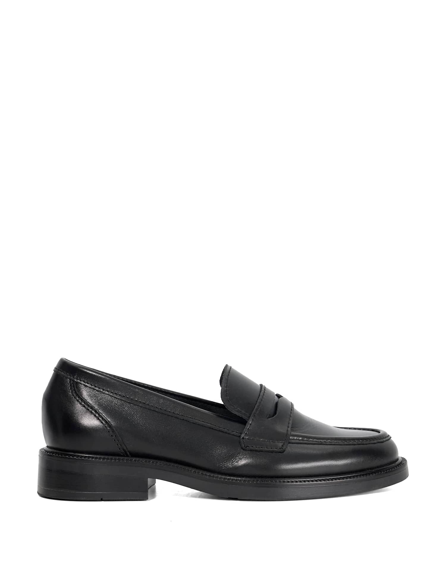 Dune London Wide Fit Leather Loafers Black