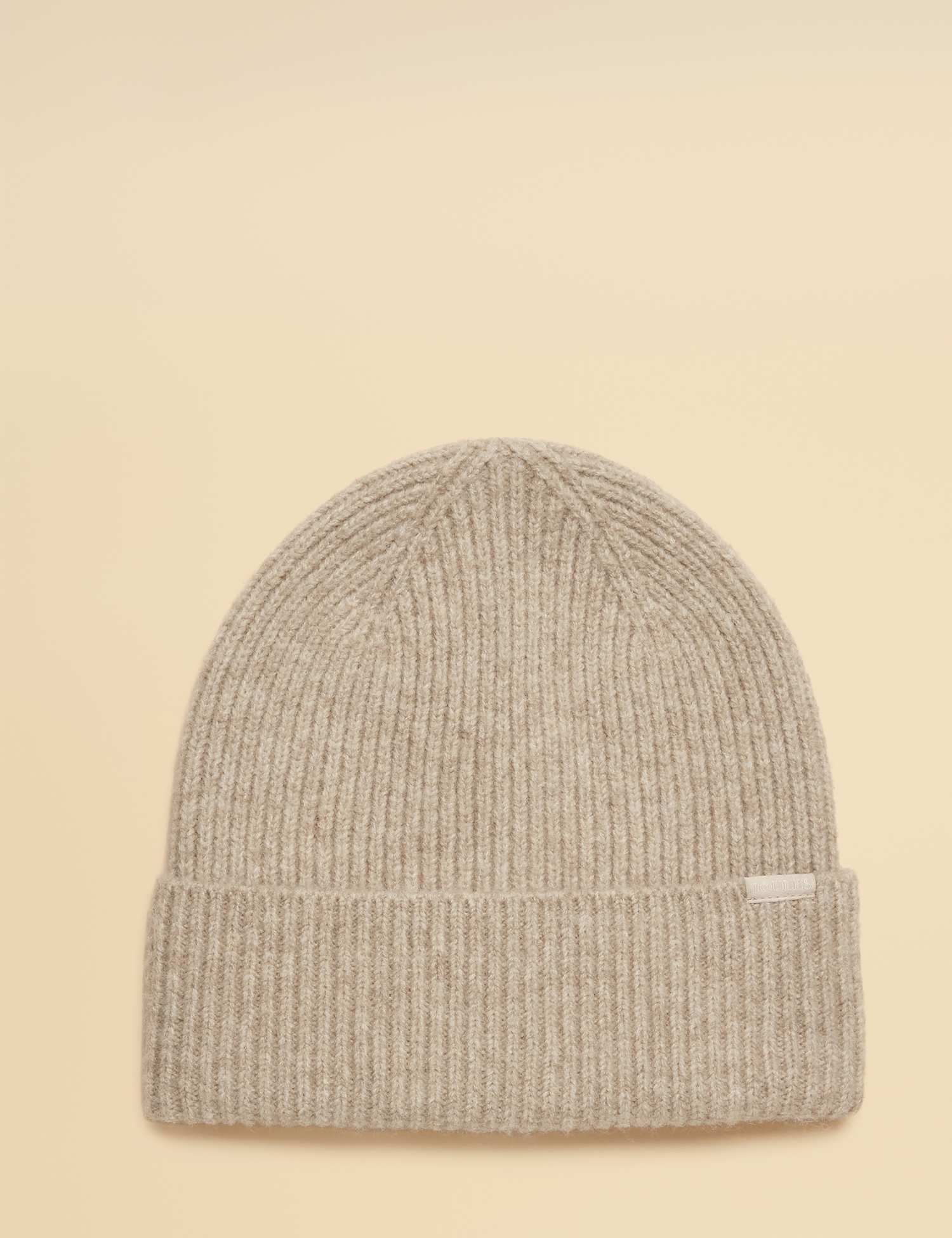 Joules Knitted Textured Beanie Hat Neutral
