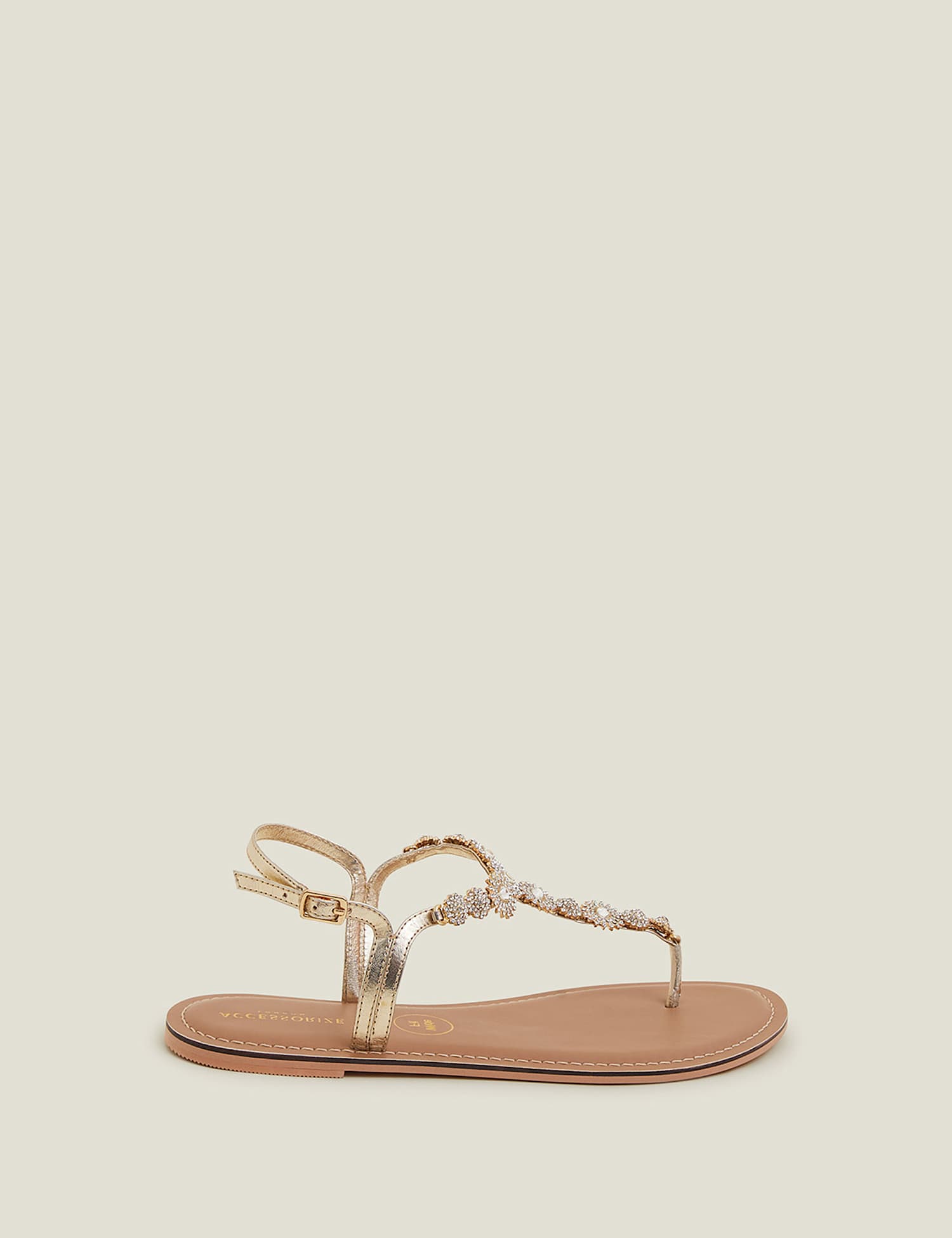 ACCESSORIZE Wide Fit Sparkly Sandals Gold Mix