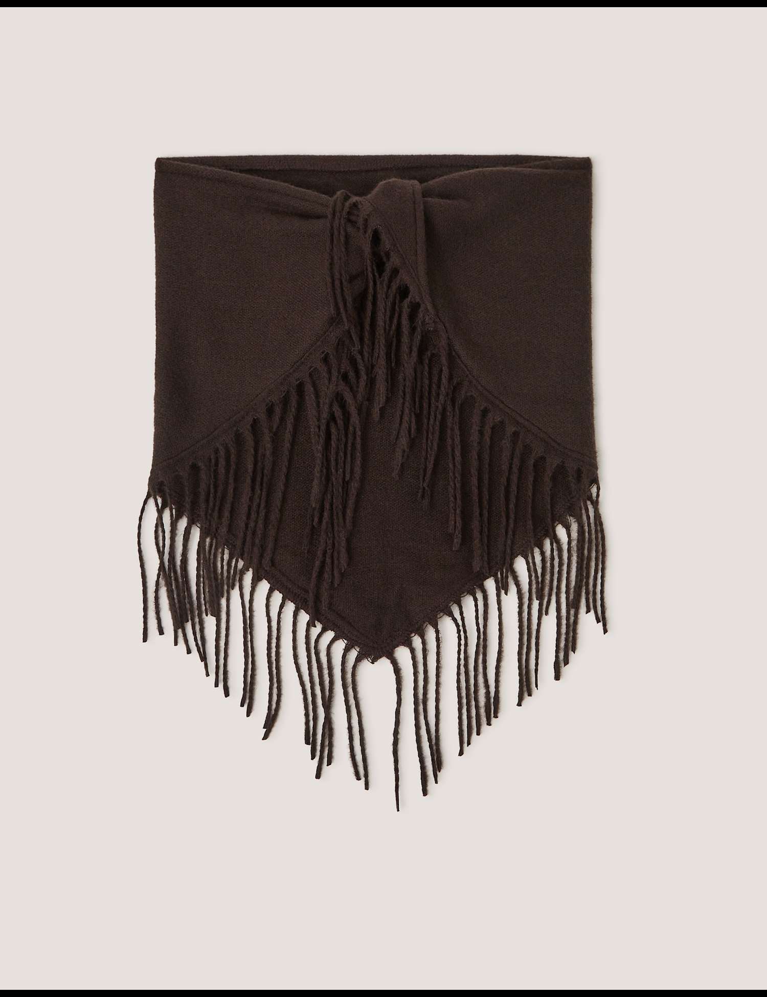 Monsoon Triangle Fringed Scarf Brown Mix