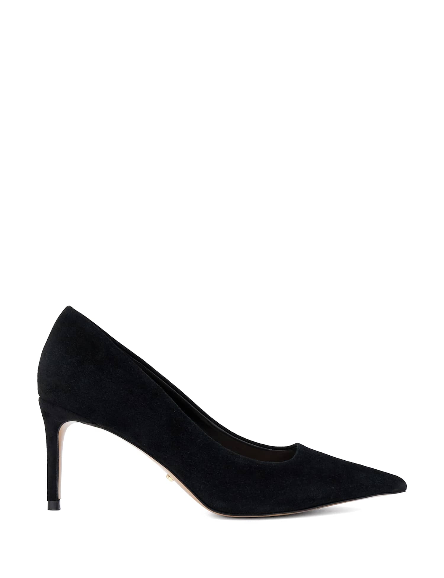 Dune London Affirming Suede Stiletto Heel Pointed Court Shoes Black