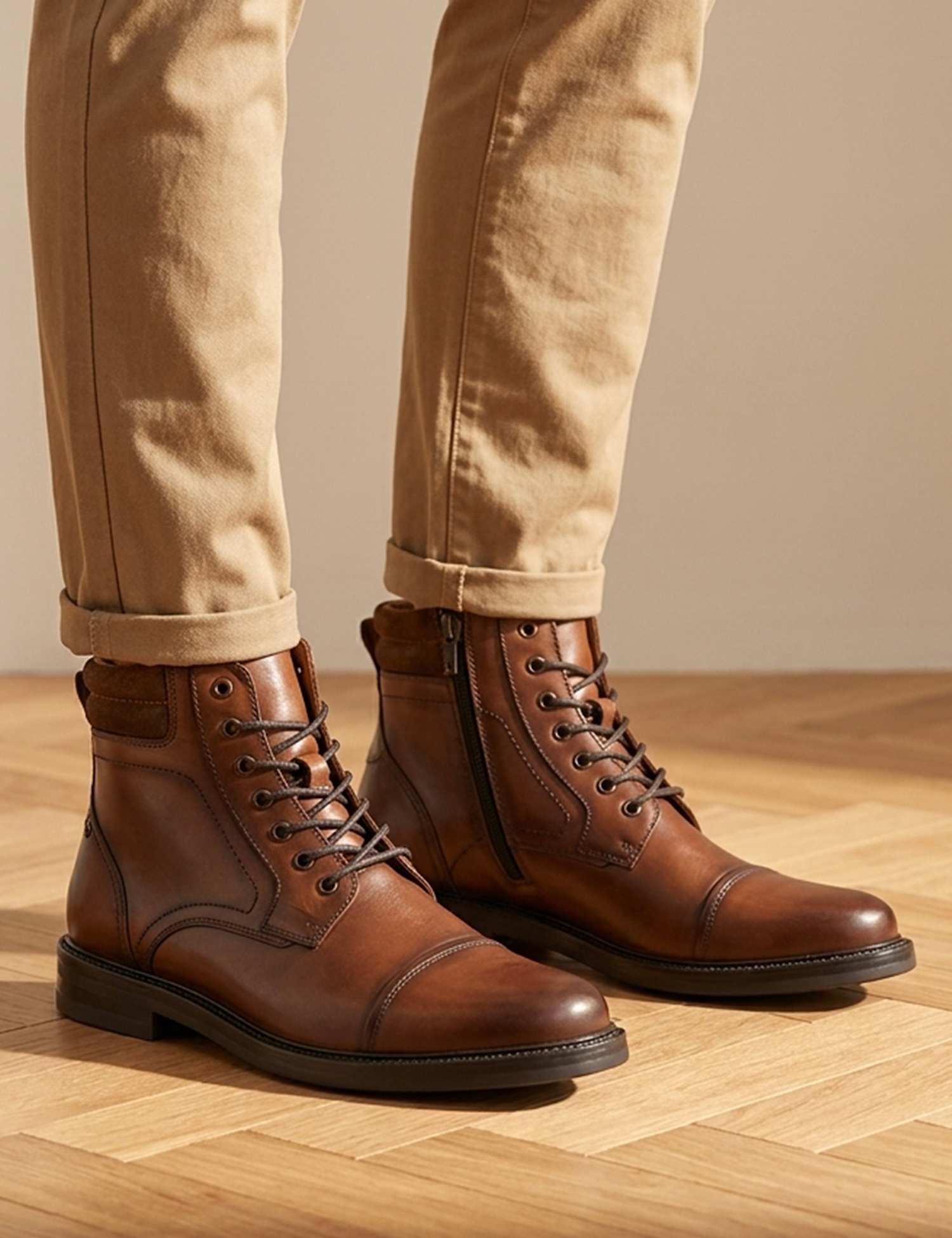 Jones Bootmaker Leather Casual Boots Tan