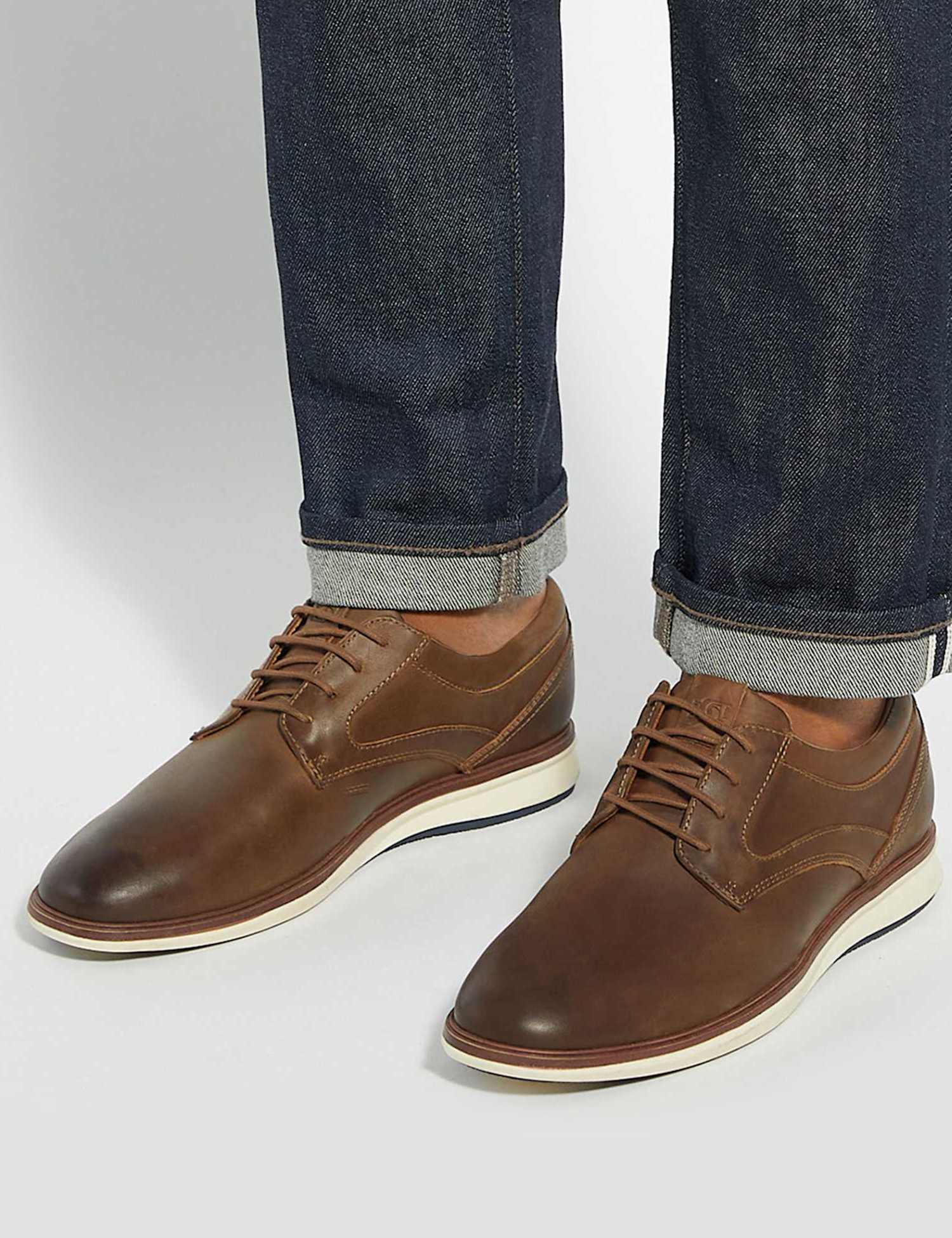 Dune London Leather Lace Up Shoe Brown