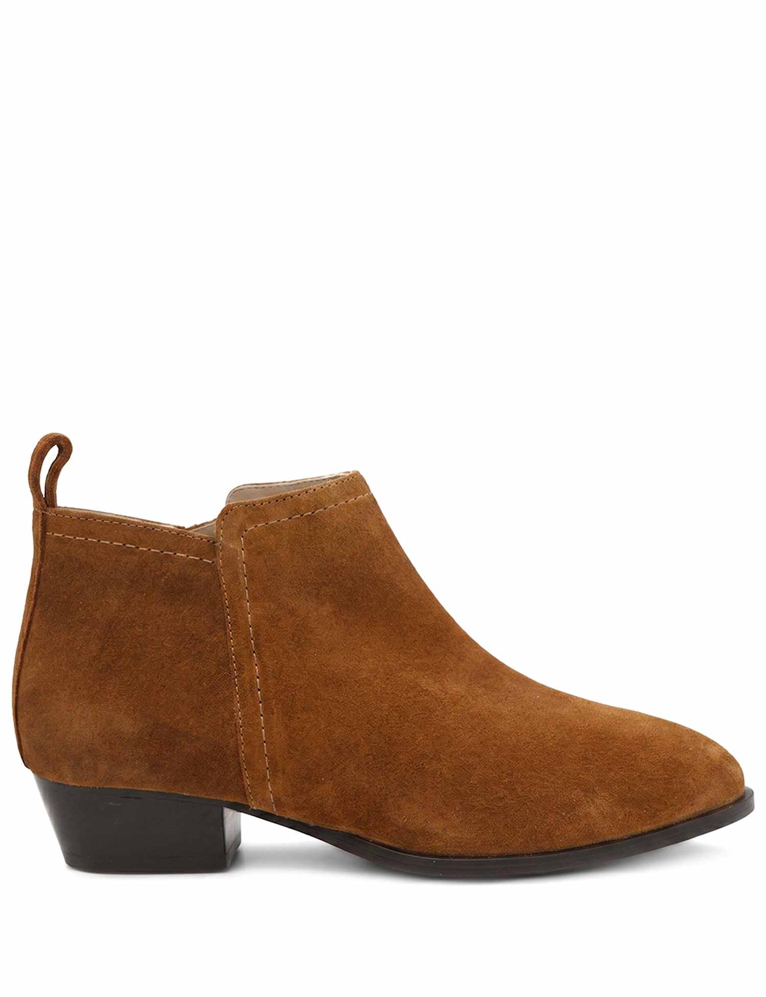 Jones Bootmaker Leather Block Heel Ankle Boots Brown
