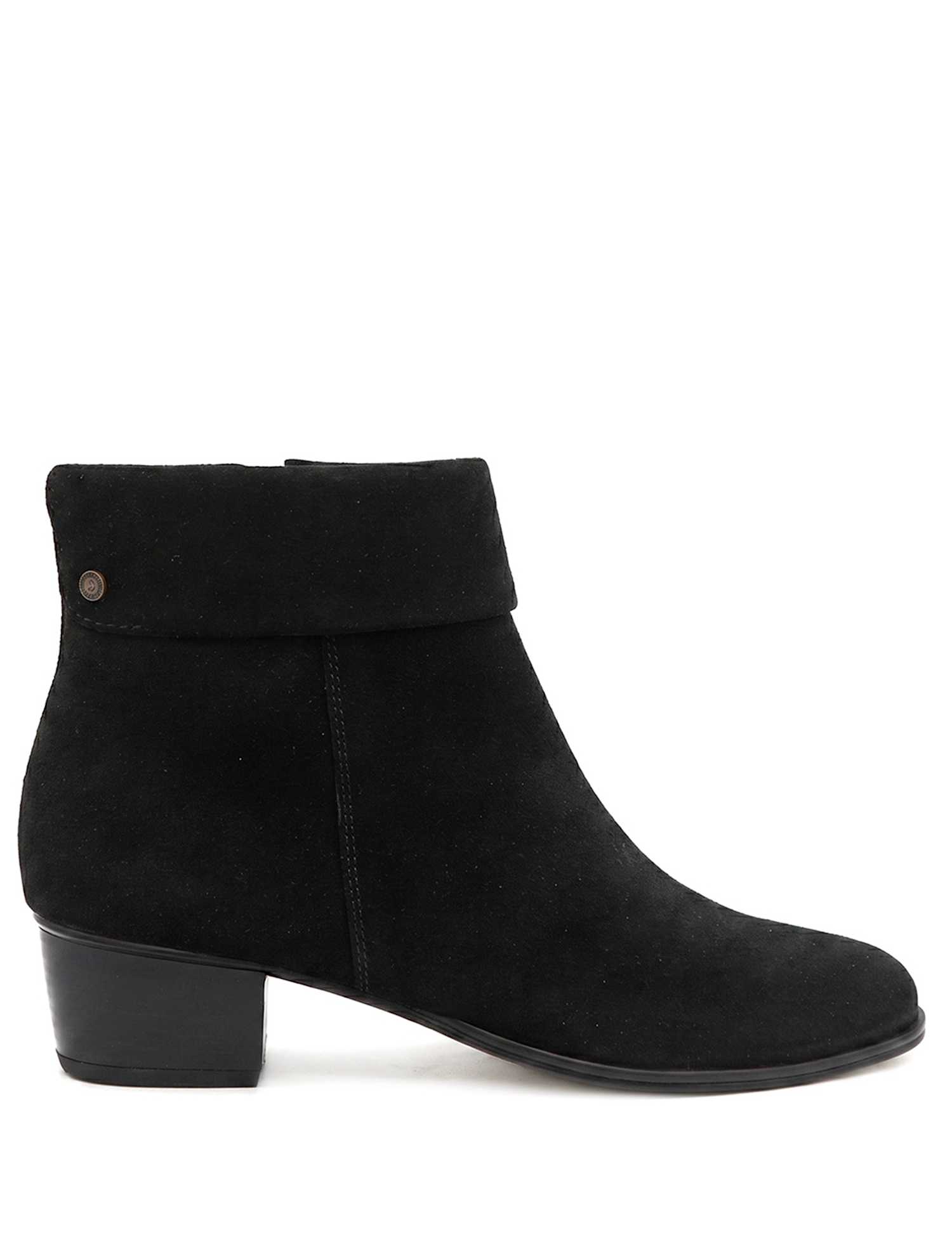 Jones Bootmaker Leather Block Heel Ankle Boots Black